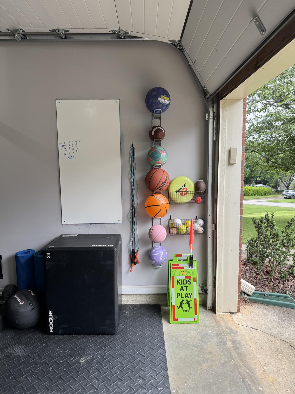 Knape & Vogt Wall Mounted Ball Rack for Garages | 7-Ball Capacity, 63-1/8 in. Tall, John Sterling Collection, Alloy Steel, Silver customer photo 2