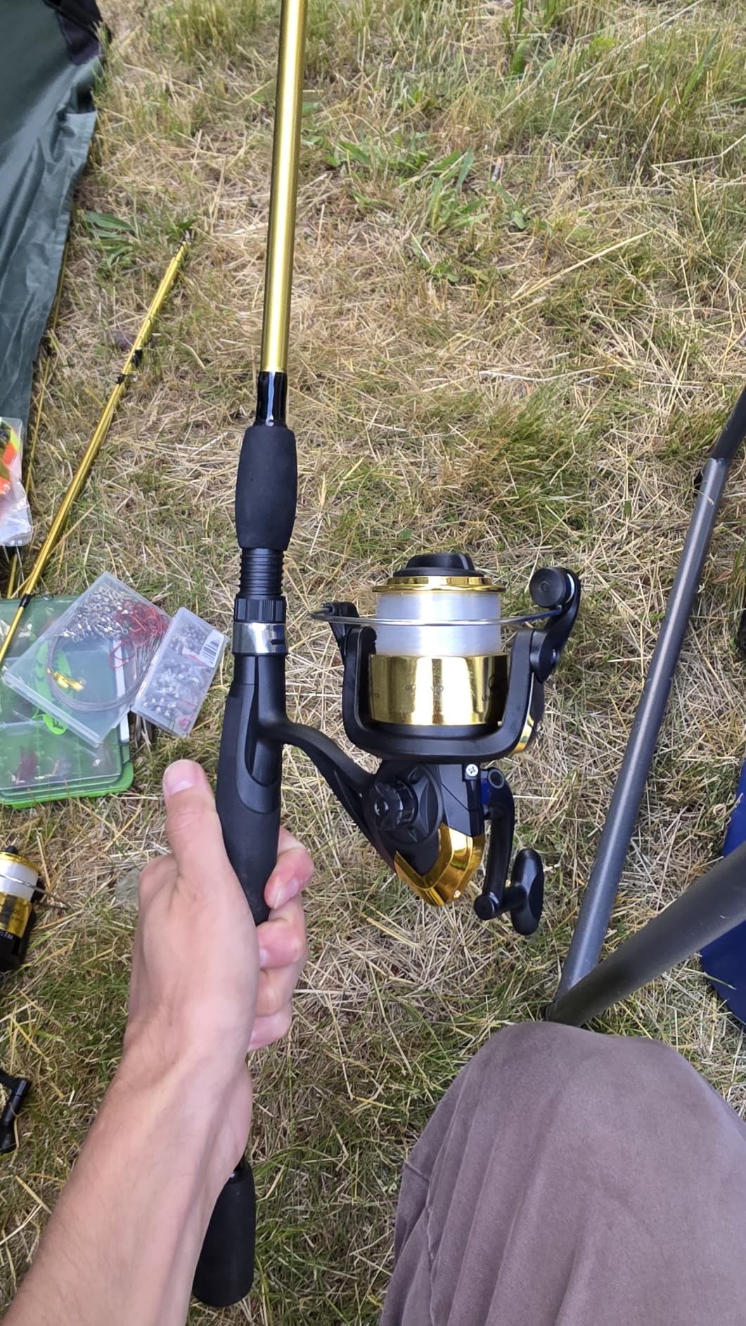 Fiberglass Fishing Pole - Strike Series 78-Inch Collapsible Rod and Spinning Reel Combo, EVA Handle, Pre-Spooled Reel, Fishing Gear for Catching Walleye, Bass, Trout, and More by Wakeman customer photo 2
