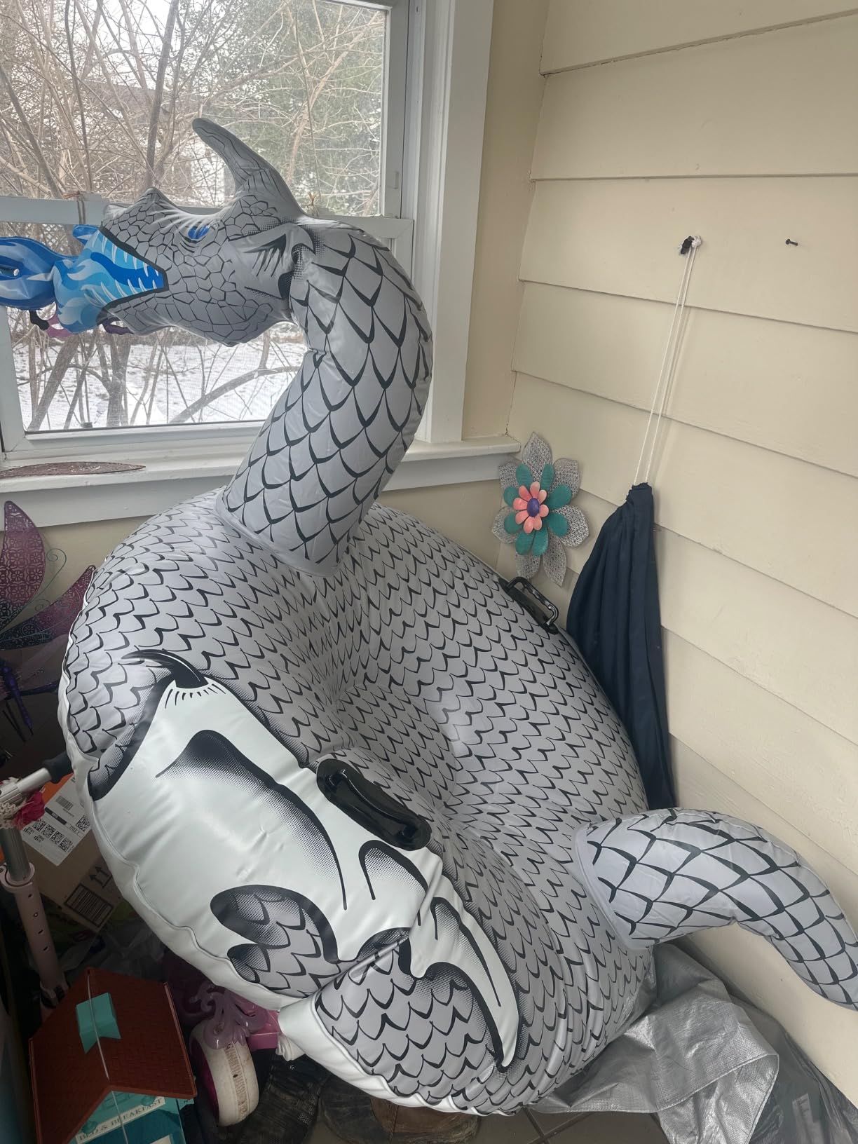 GoFloats Winter Snow Tubes - Choose from Unicorn, Disney's Frozen, Ice Dragon, Polar Bear, Penguin, Flamingo - Inflatable Sled for Kids and Adults customer photo 2