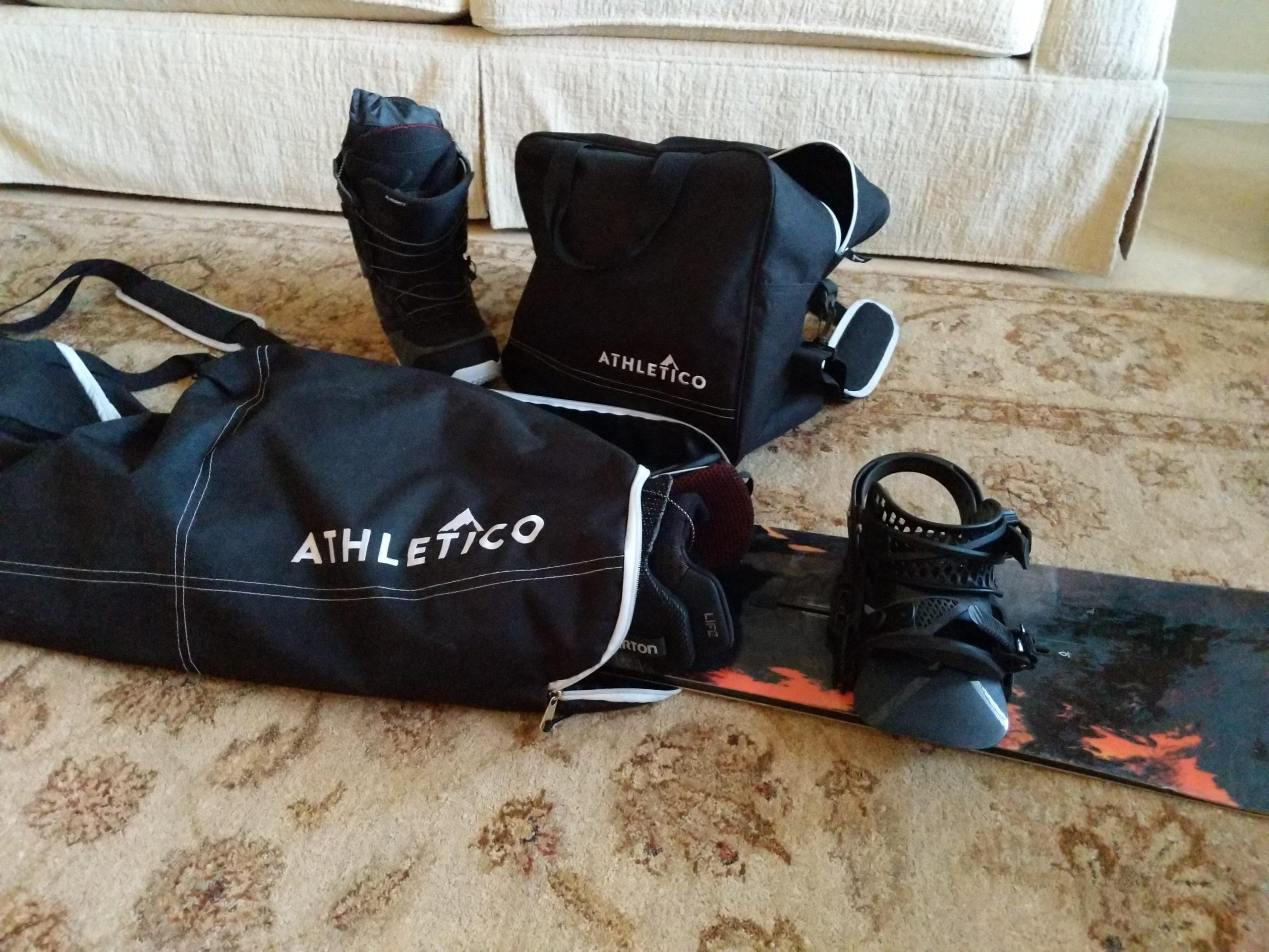Athletico Two-Piece Snowboard and Boot Bag Combo | Store & Transport Snowboard Up to 165 CM and Boots Up To Size 13 | Includes 1 Snowboard Bag & 1 Boot Bag (Black) customer photo 2