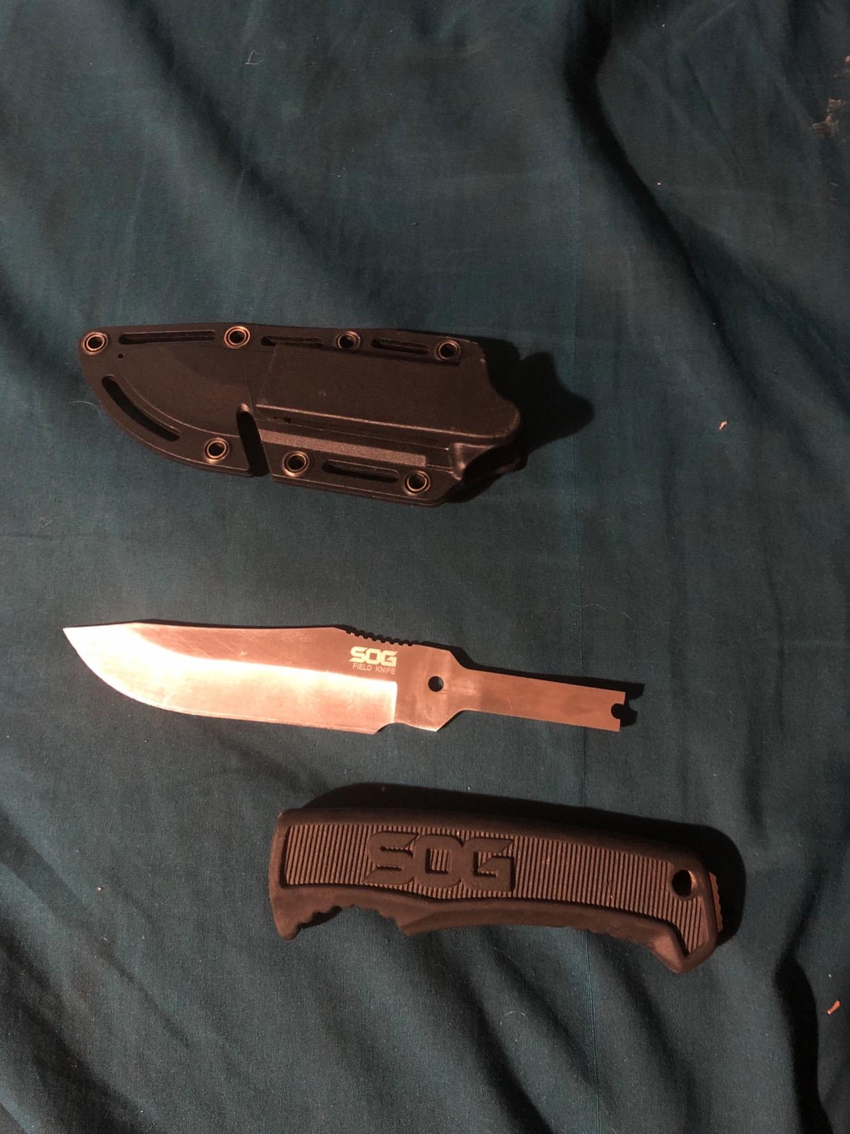 SOG Survival Knife with Sheath - Field Knife Fixed Blade Knives 4 Inch Tactical Knife and Bushcraft Knife w/Full Tang Hunting Knife Blade (FK1001-CP) customer photo 1