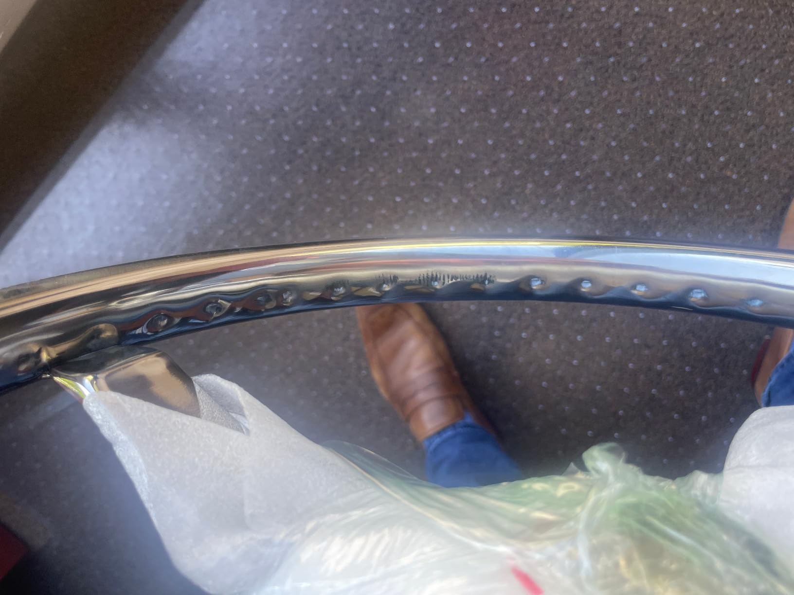 Amarine Made Stainless Steel Boat Steering Wheel 3 Spoke 13-1/2 Inch Dia, Marine Steering Wheel for Seastar and Verado, Stainless Boat Wheel with 5/8 Inch-18 Nut and Turning Knob customer photo 1