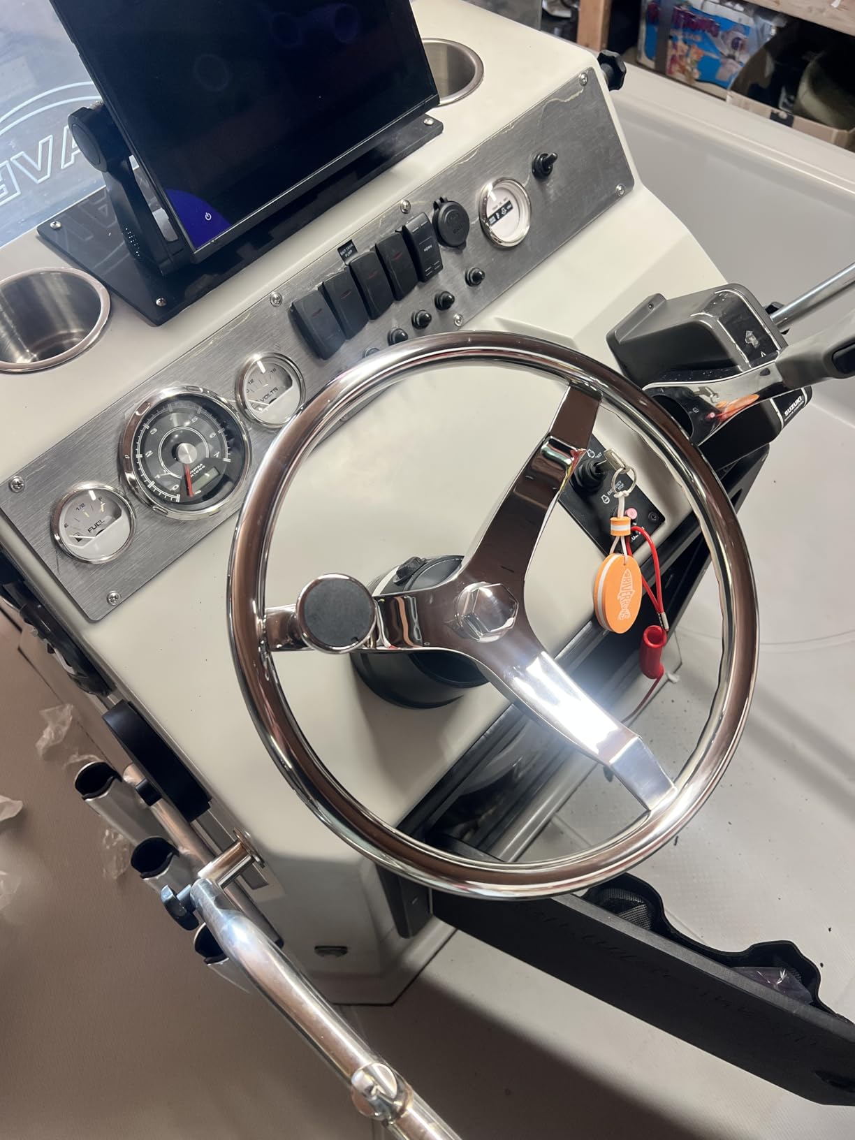 Stainless Steel Boat Steering Wheel 3 Spoke 13-1/2