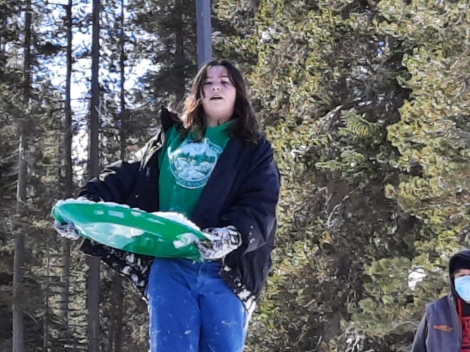 Slippery Racer Heavy-Duty Cold Resistant Downhill Pro Adults and Kids Plastic Outdoor Winter Saucer Disc Snow Sled with Handles customer photo 2