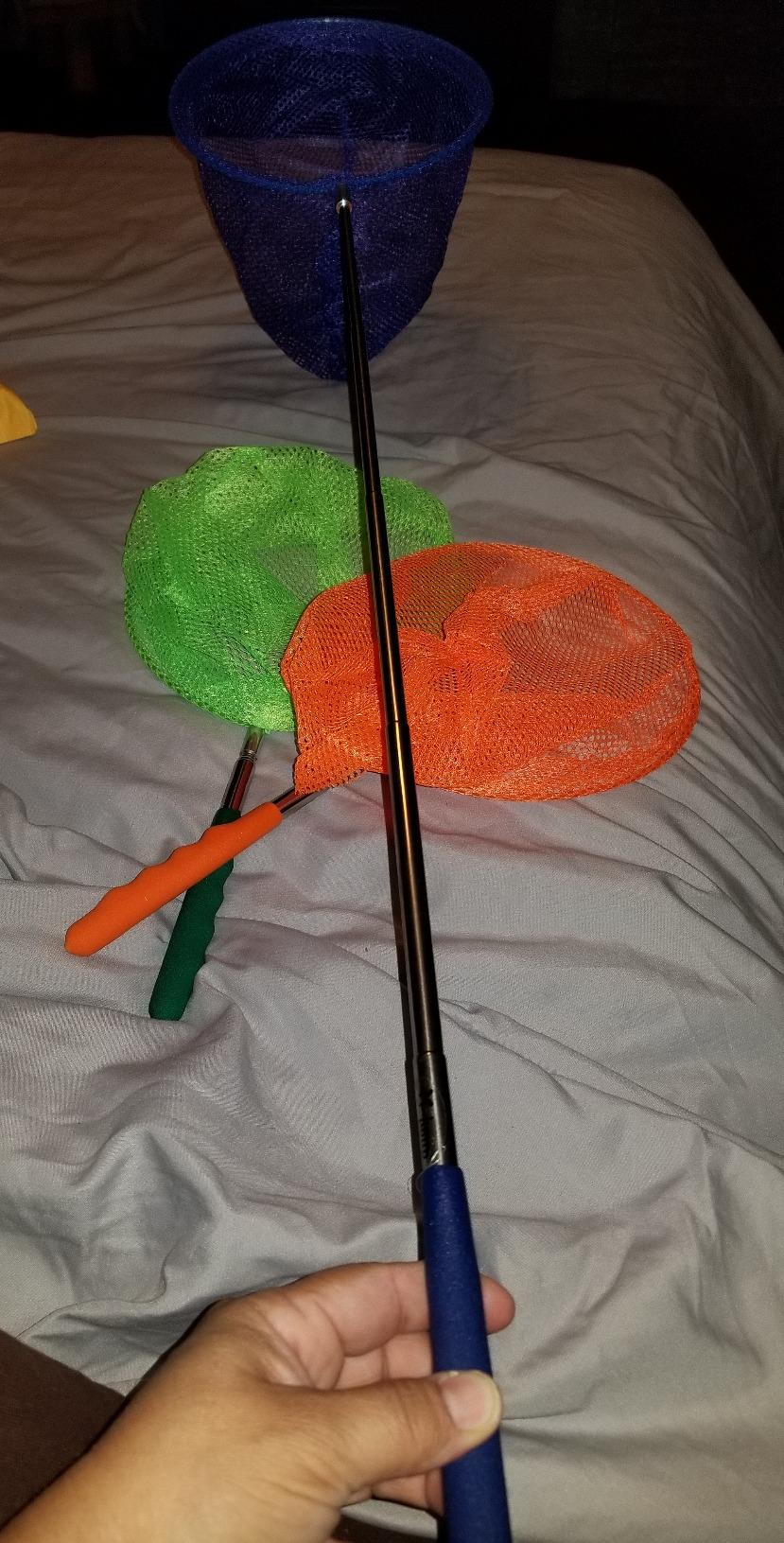 #1 M-jump 3 Pack Colored Telescopic Butterfly Nets - Great for Catching Insects Bugs Fishing - Outdoor Toy for Kids Playing - Extendable from 6.8