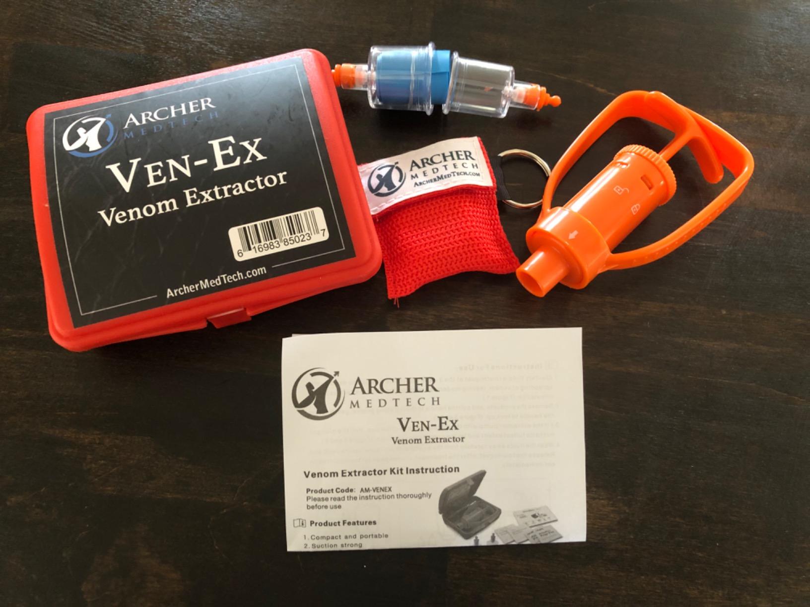 Ven-Ex Snake Bite and Sting Portable Venom Extractor Kit by Archer MedTech | Bee Sting Kit, Venom Extractor Suction Pump, For Hiking, Backpacking and Camping, Includes Bonus CPR Face Shield customer photo 1