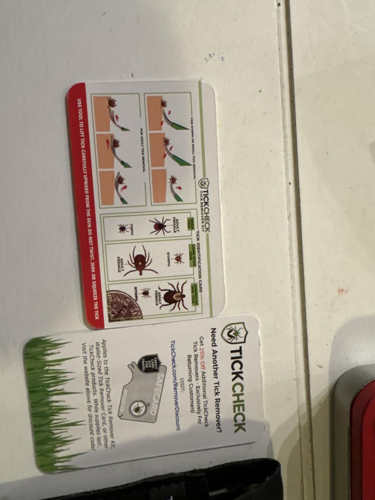 Premium Tick Remover Kit - Stainless Steel Tick Remover + Tweezers, Leather Case, and Free Pocket Tick Identification Card (1 Set) customer photo 1