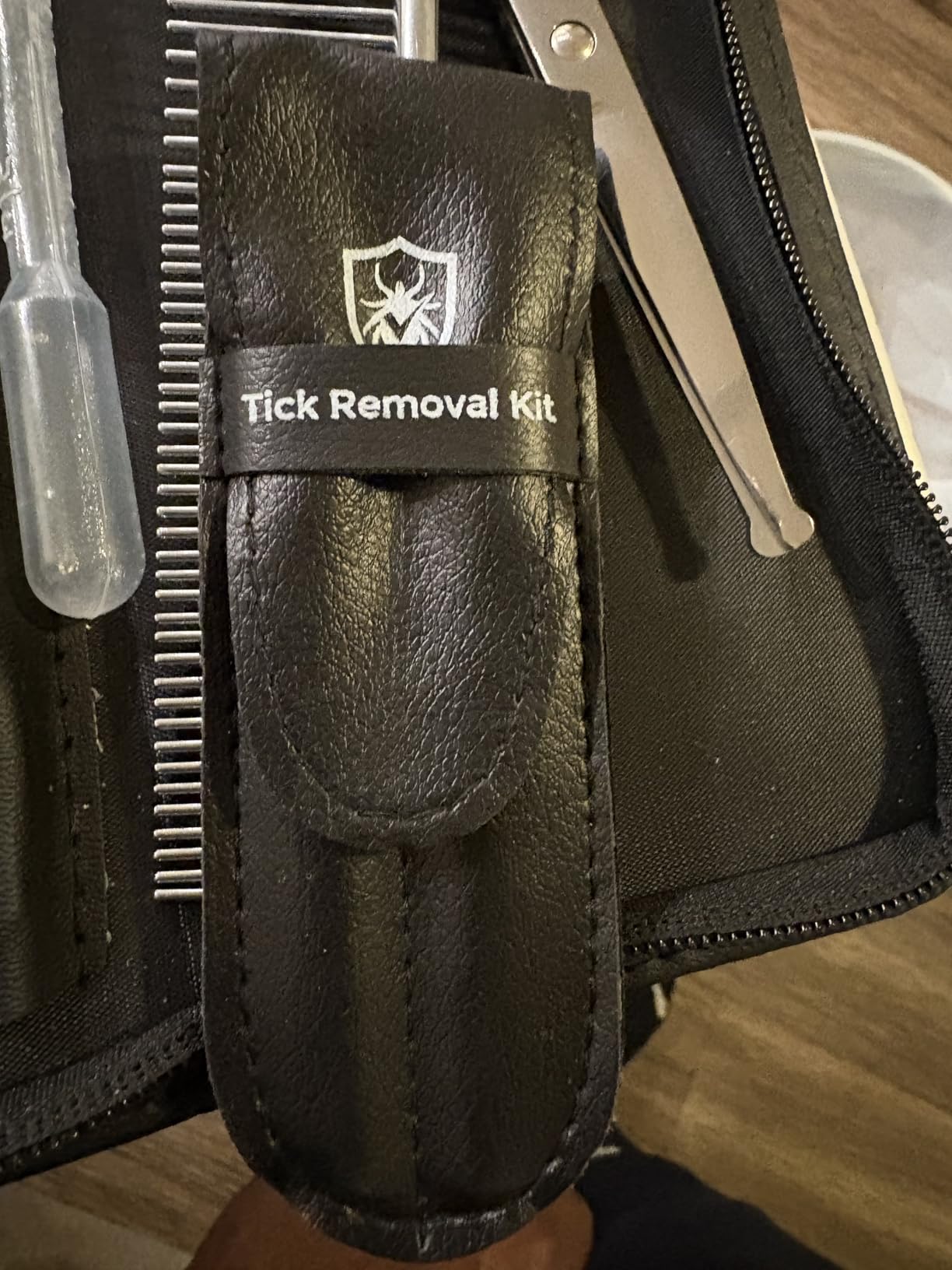 Premium Tick Remover Kit - Stainless Steel Tick Remover + Tweezers, Leather Case, and Free Pocket Tick Identification Card (1 Set) customer photo 2