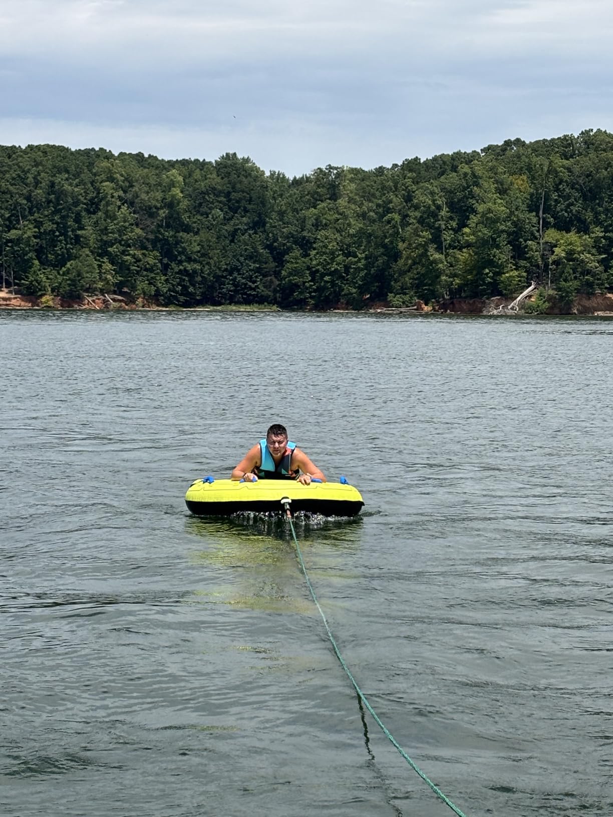 Airhead Comfort Shell Towable Tube for Boating, 1 - 4 Rider Inflatable Boat Tube for Water Tubing, Round Deck for Smooth Control, Neoprene Foam Covered Deck, Kwik-Connect, Speed Safety Valve customer photo 1