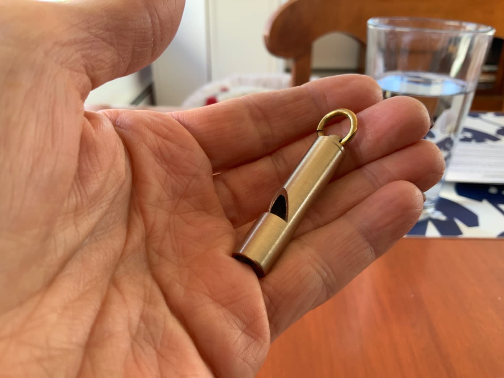 Loudest Brass Whistle - The Original 2-Inch Premium Emergency Whistle 125db+ One Piece Outdoor Survival Whistle On Key-Chain or Hang Around Your Neck and Carry it Anywhere! customer photo 1