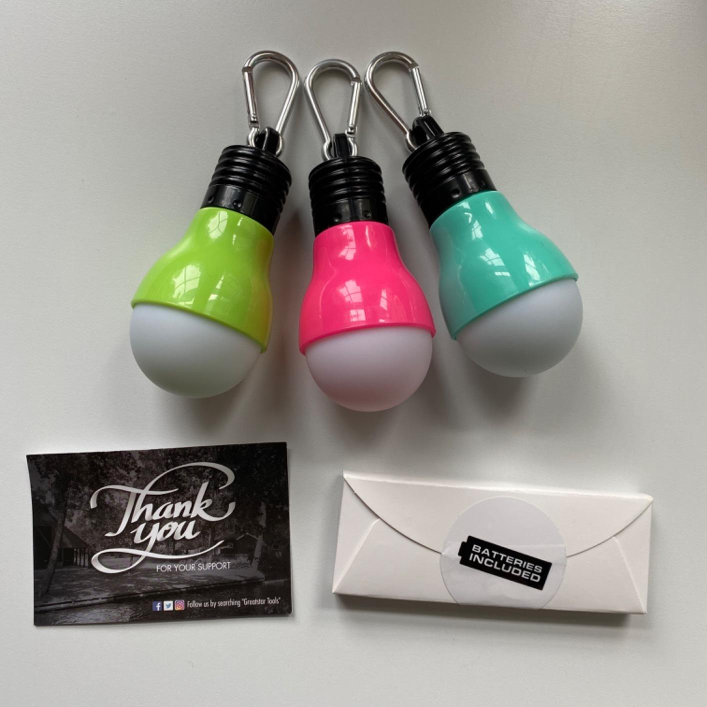 EverBrite 3-Pack Camping Lights - 3 Lighting Modes, Outdoor Portable LED Bulbs Ideal for Kids' Adventure Activities, Camping, Emergency and More, 3 x AAA Batteries Included customer photo 1