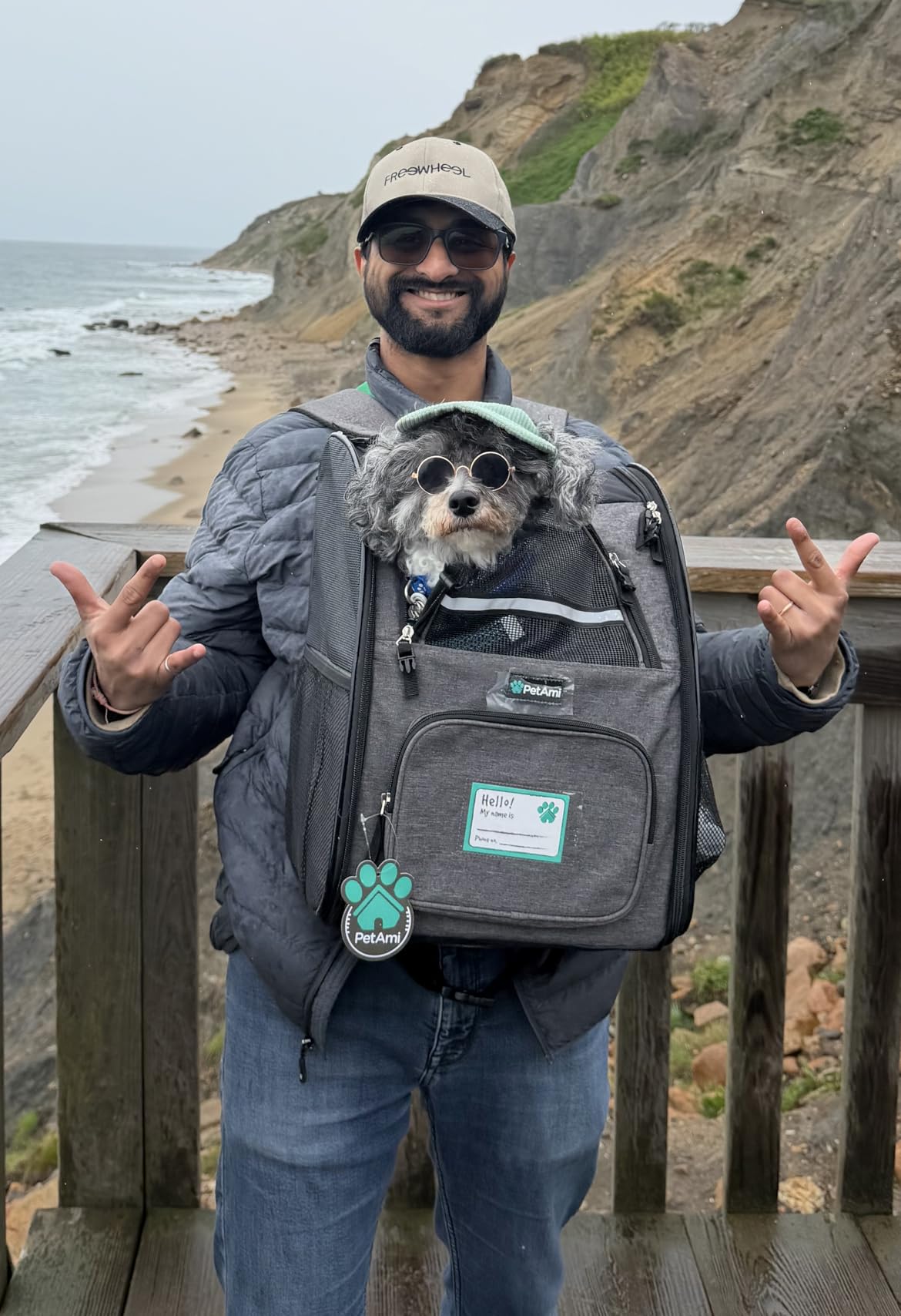 PetAmi Dog Backpack Carrier Airline Approved Cat Pet Puppy Bag, Black | Ideal for Small Medium Large Pet up to 18 lb, 2 Side Entry Structured No-Collapse Frame, Ventilated Bookbag for Hiking Travel customer photo 2