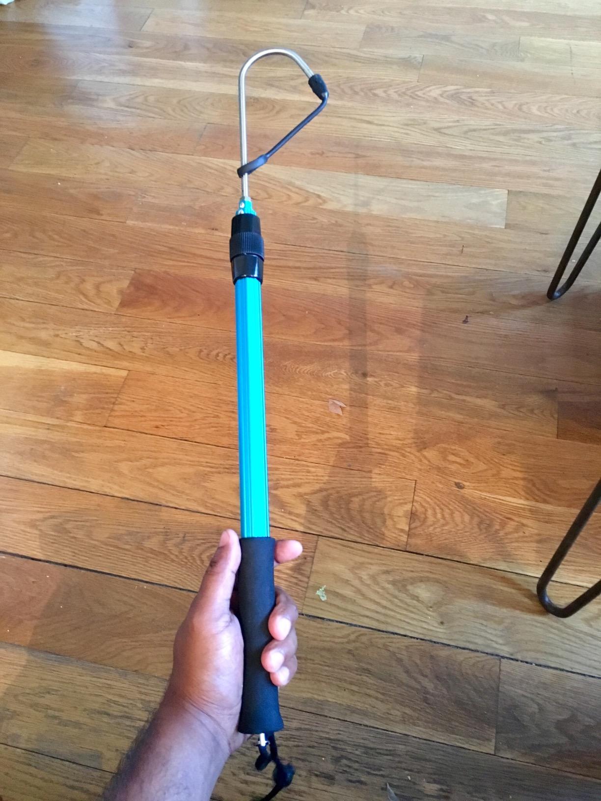 SANLIKE Telescopic Fishing Gaff Aluminum Pole Stainless Steel Spear Hook | Lightweight aluminum shaft, anti-slip soft grip, retractable compact design, stainless steel hook for saltwater fishing customer photo 1