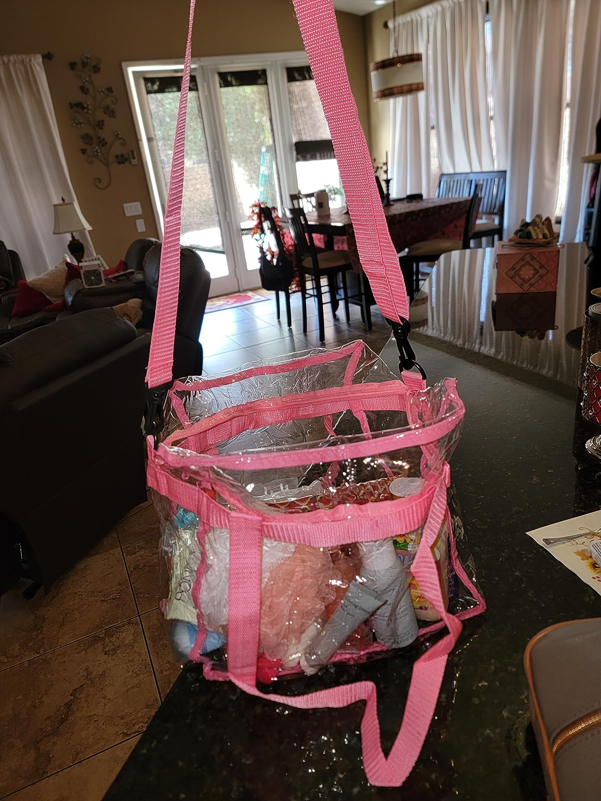 Handy Laundry Clear Bag 12x6x12 Stadium Approved Tote, Zipper Strap customer photo 1
