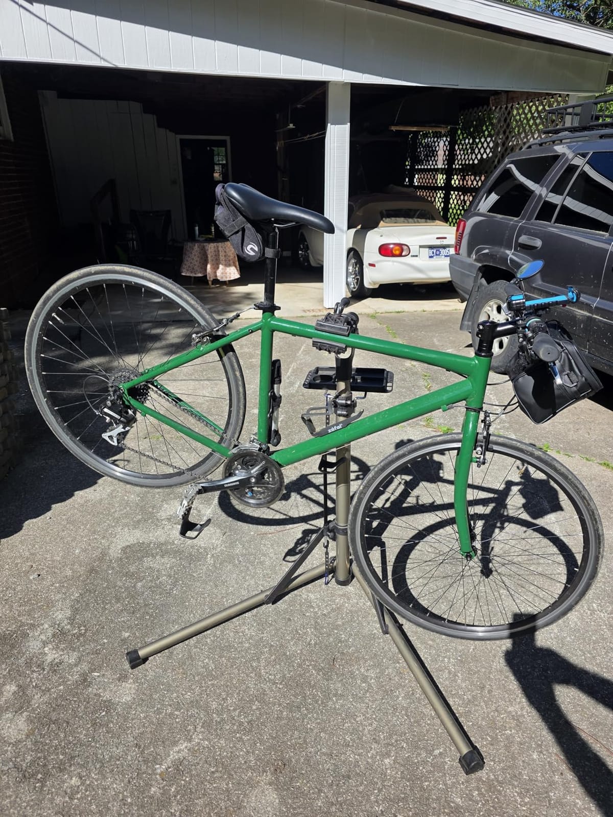 CXWXC Bike Repair Stand -Shop Home Bicycle Mechanic Maintenance Rack | Bike Workstands for Mountain Bike and Road Bike (rs100) (A: Champagne) customer photo 1