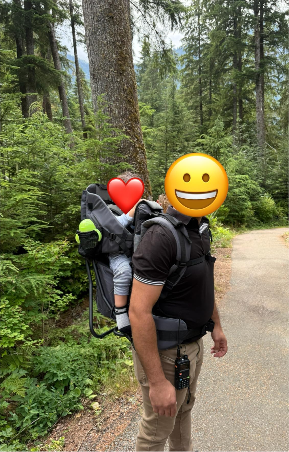 ClevrPlus Cross Country Baby Backpack Carrier, Grey, Toddler Hiking Backpack with Comfortable Seat, Adjustable Straps & Belt, Foldable Frame Lightweight Large Capacity Child Carrier for Outdoor customer photo 2