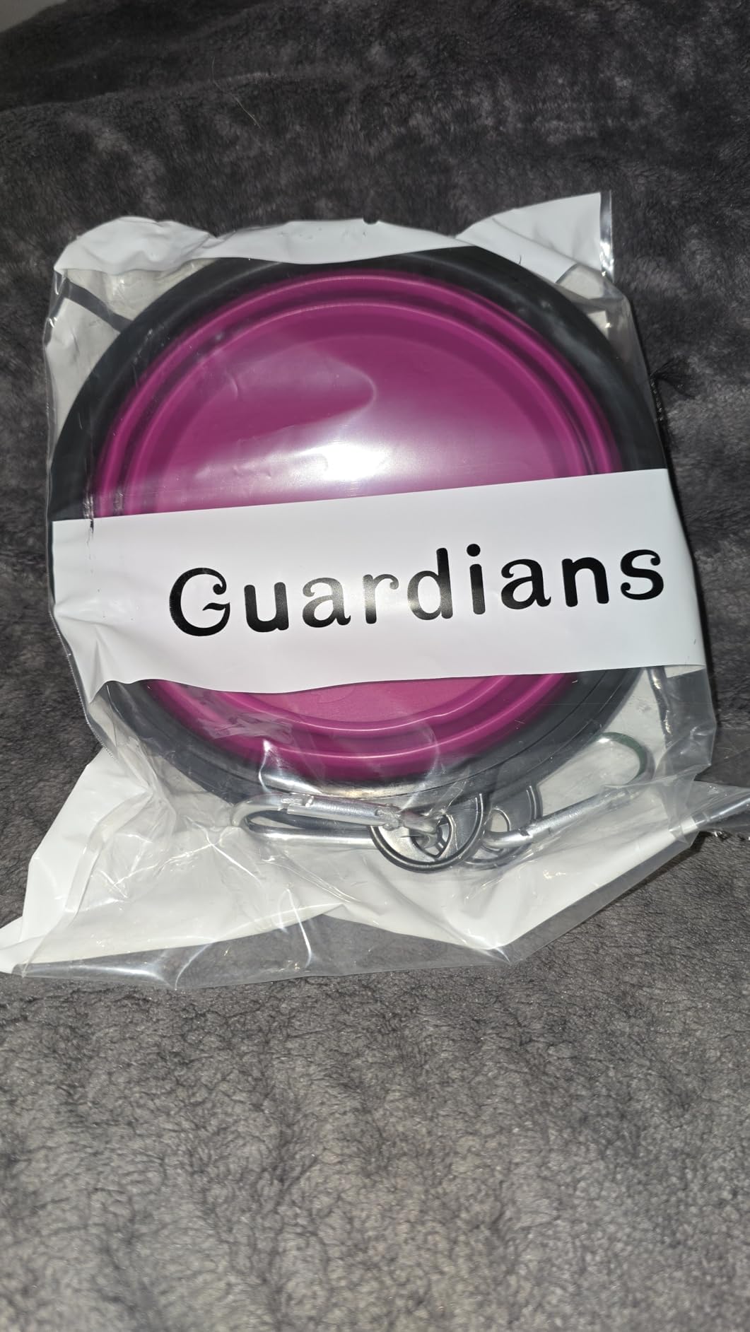 Large Collapsible Dog Bowls, 34oz Portable Foldable Travel Water Bowl Food Dishes with Carabiner Clip for Traveling, Hiking, Walking, 2 Pack (Purple+Green) customer photo 1
