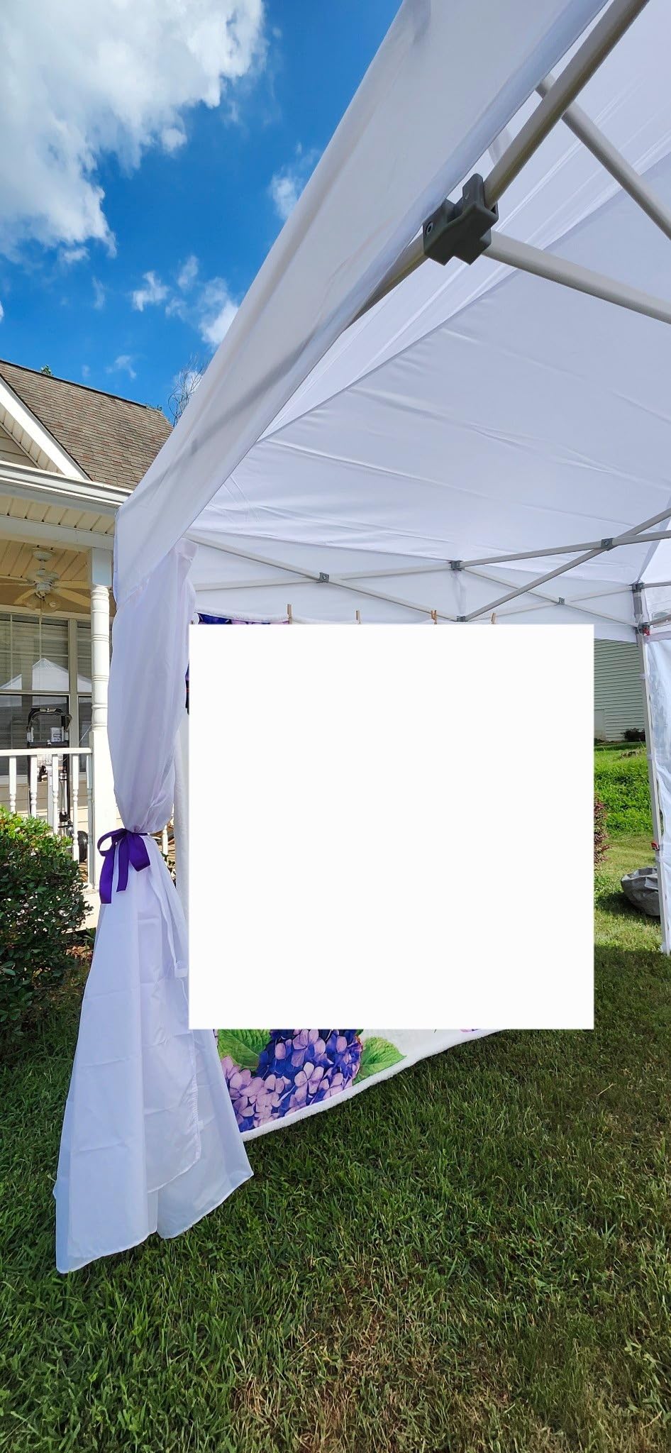 Eurmax USA 10x10 Pop Up Canopy, Commercial Tent with Patented No-Tip Rolling Bag, 30sqft Extension Awning & 4 Zippered Removable Walls, UV & Water Resistant, Heavy Duty Instant Shelter Gazebo, White customer photo 2