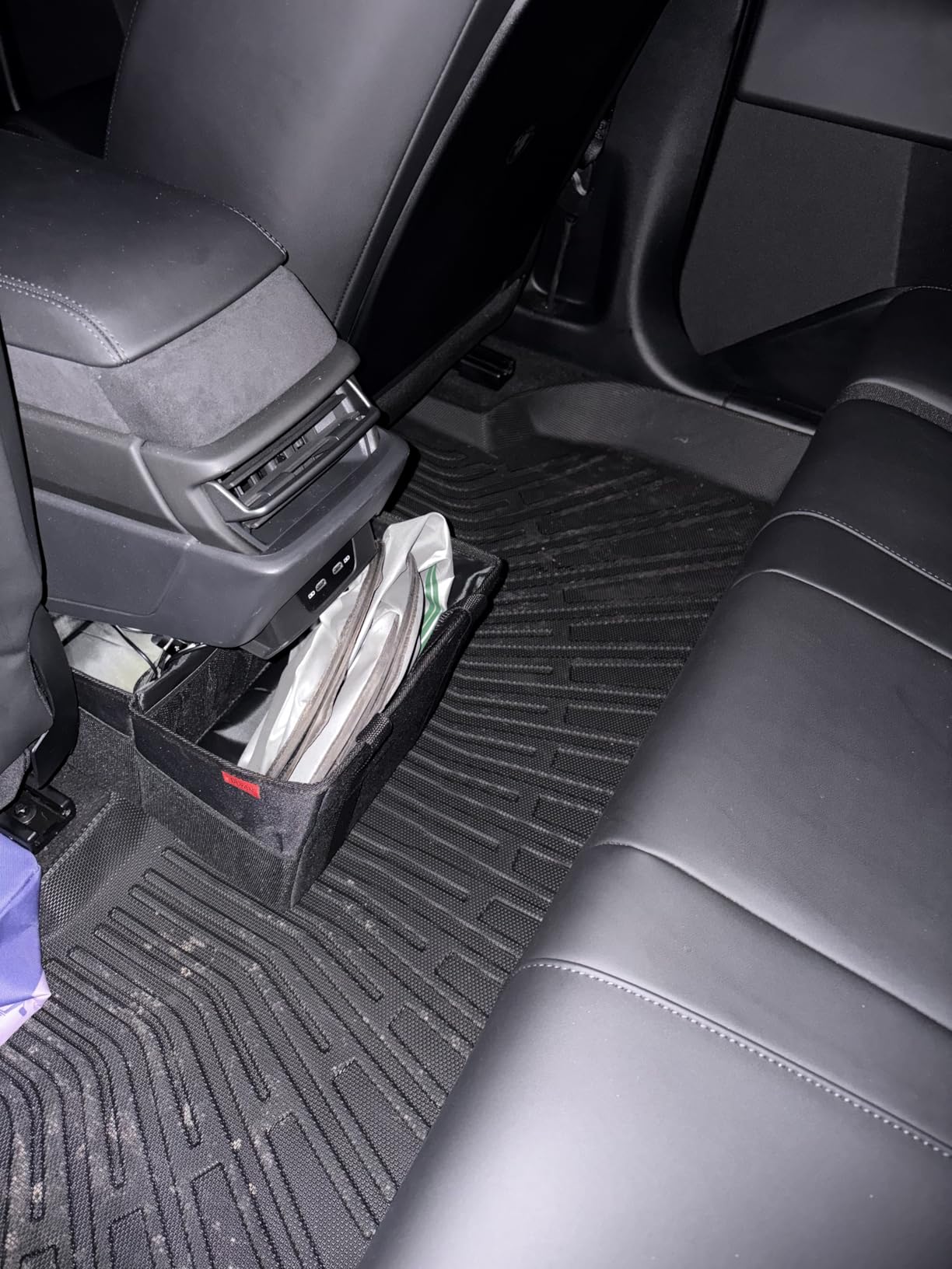 YOOFAN Car Seat Organizer - Passenger Seat Organizer, Collapsible Small Car Seat Storage Organizer for Console Front/Back, Automotive Backseat Organizer with Belt 4 Cup Holders for Kids Accessories customer photo 1