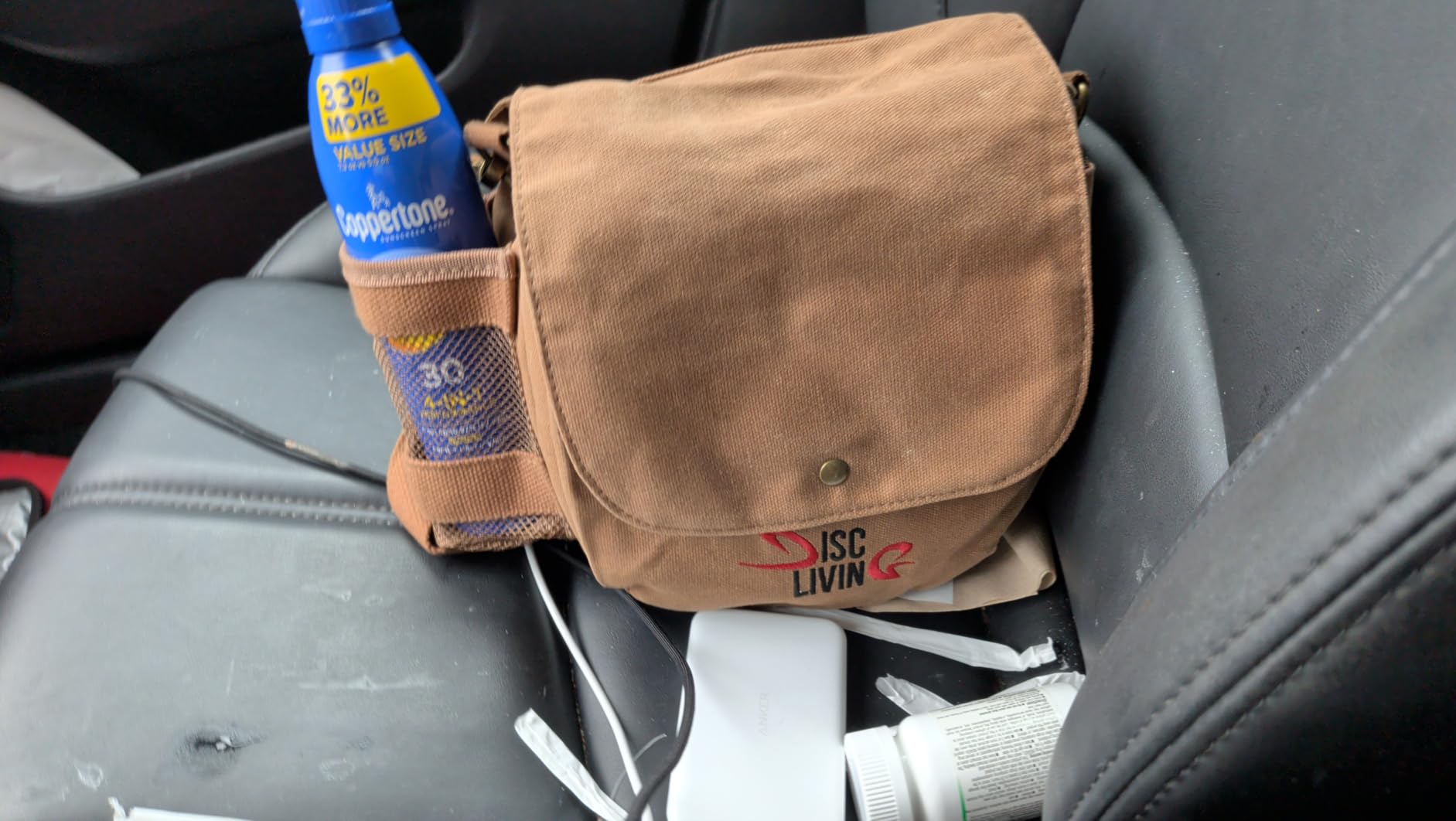 Disc Golf Bag | Frisbee Golf Bag | Easy to Carry | Lightweight Fits Up to 10 Discs | 16 oz Waxed Canvas Sturdy Design customer photo 1
