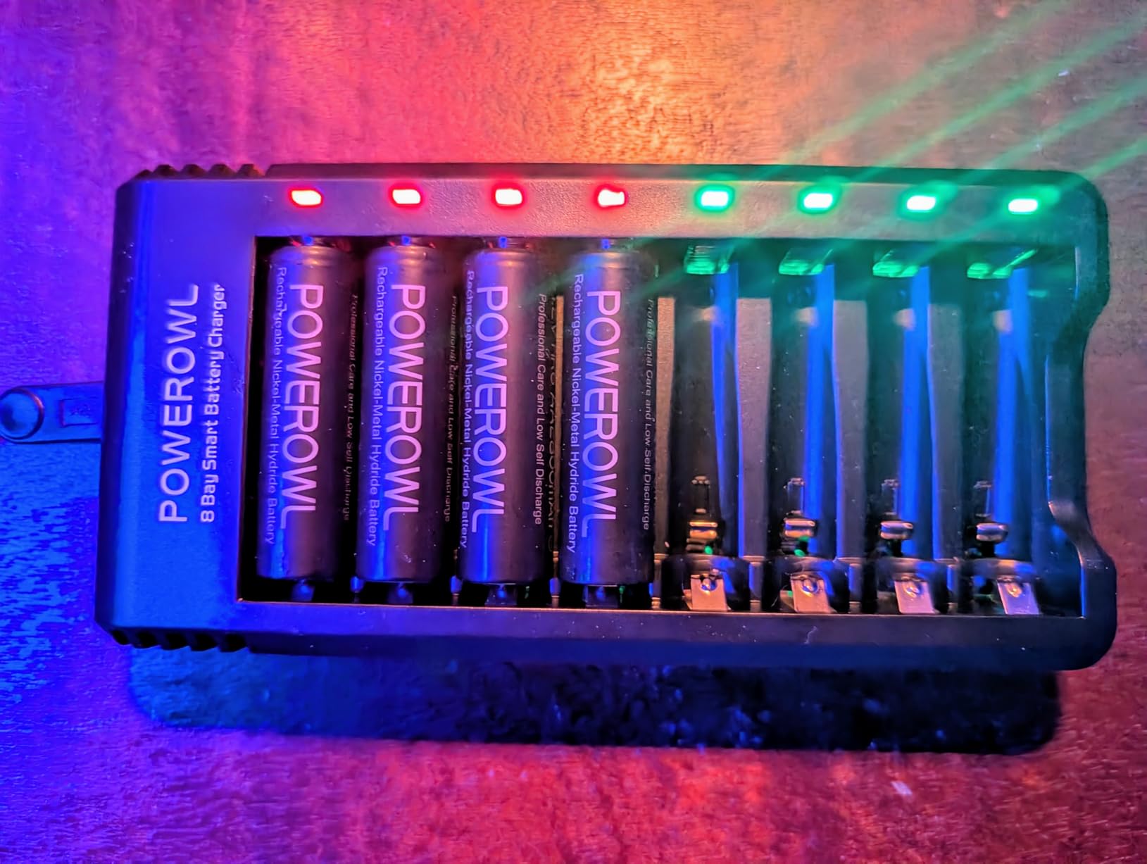 POWEROWL 8 Bay AA AAA Battery Charger, USB High-Speed Charging, Independent Slot, for Ni-MH Rechargeable Batteries, No Adapter customer photo 2