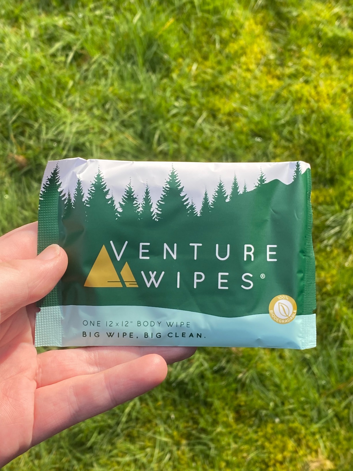 Venture Wipes Body Wipes, Camping Wipes, Tea Tree Oil, 25 Count | Biodegradable Wipes for Adults, Infused with Aloe and Vitamin E, Individually Wrapped for On-the-Go Use, Ideal for Camping customer photo 1