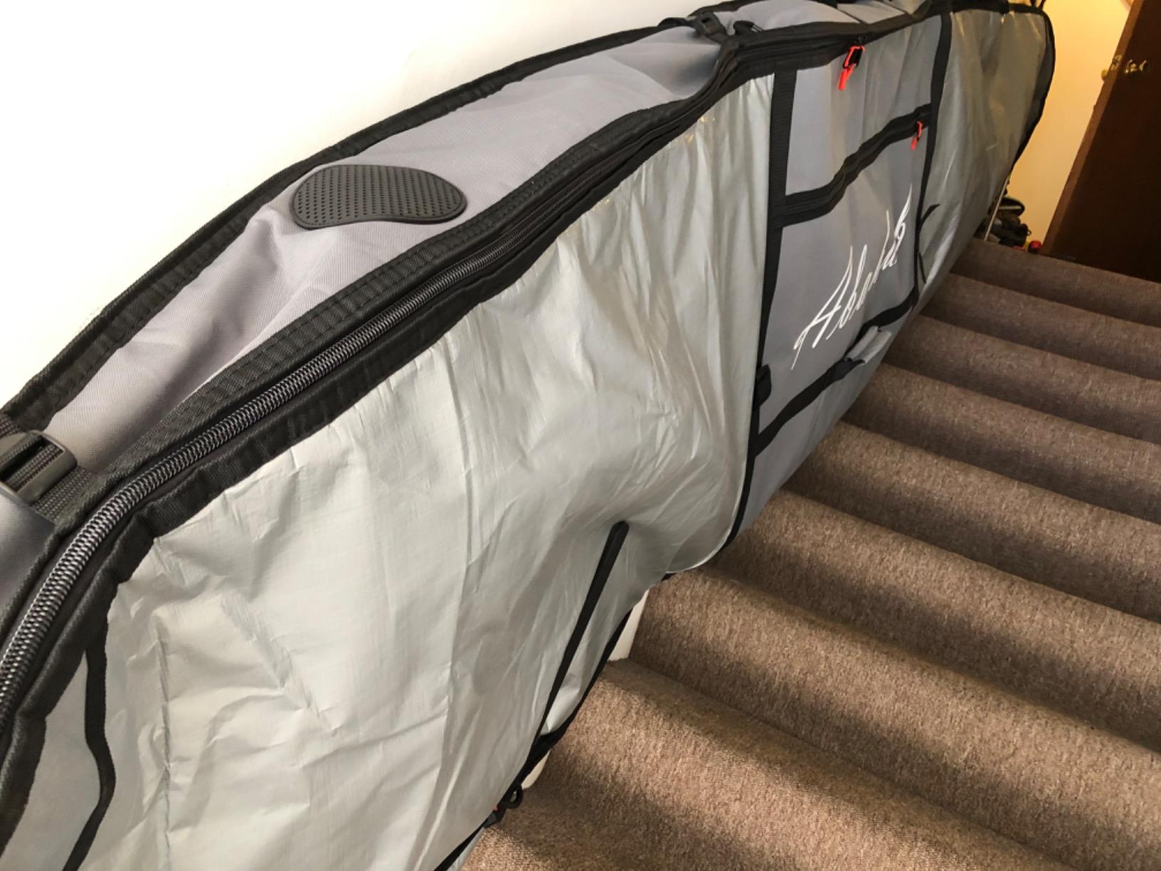 Abahub Surfboard Travel Bag, Easy Carry for Surfing, Airplane, Fits 6'0-10'0 | Water-resistant PE Shell, 8mm Foam Core, 1680D Nylon, Padded Shoulder Strap customer photo 1