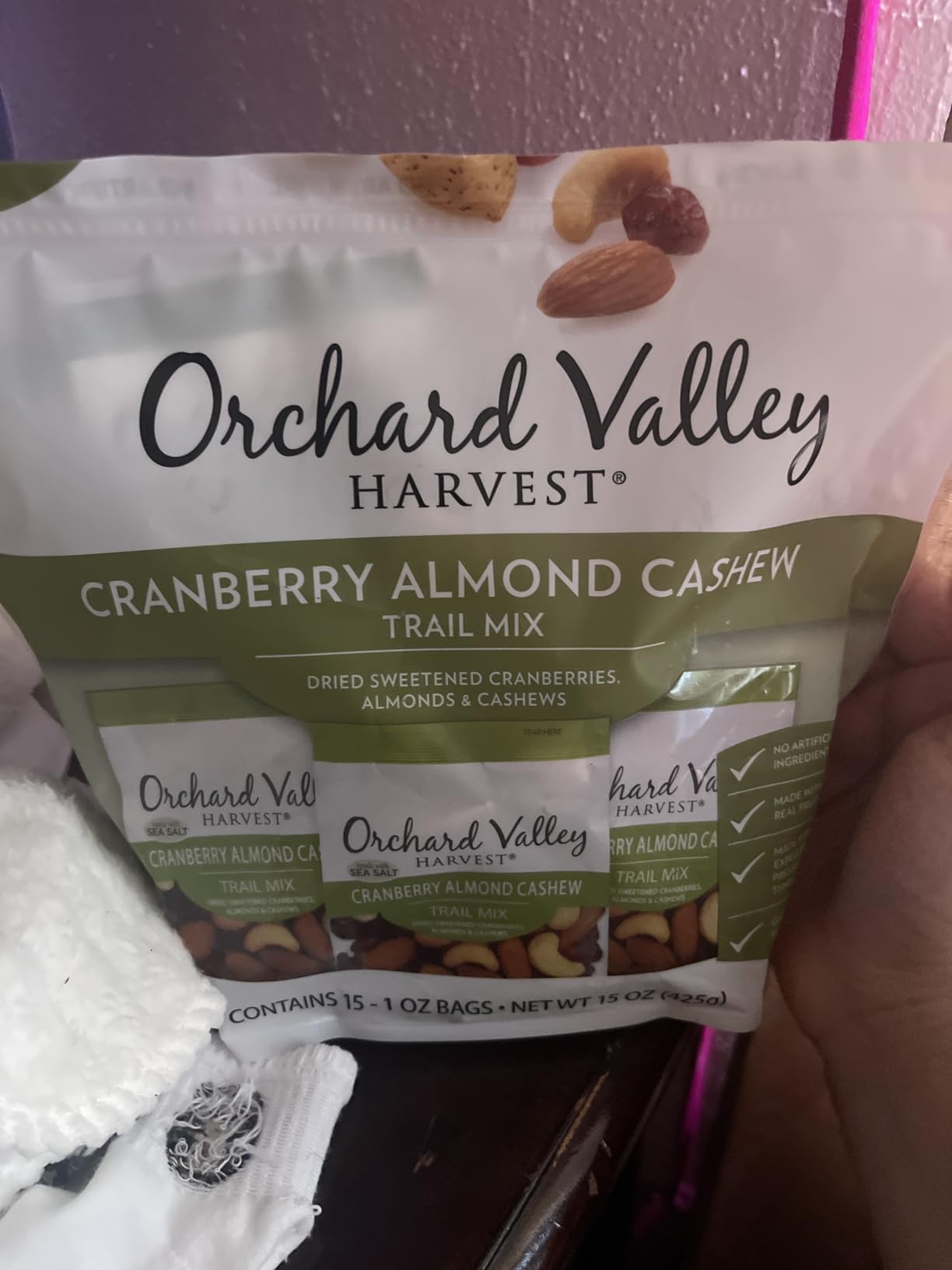 Orchard Valley Harvest Cranberry Almond Cashew Trail Mix, 1 oz | Pack Of 15, Individual Packs, No Artificial Ingredients customer photo 1