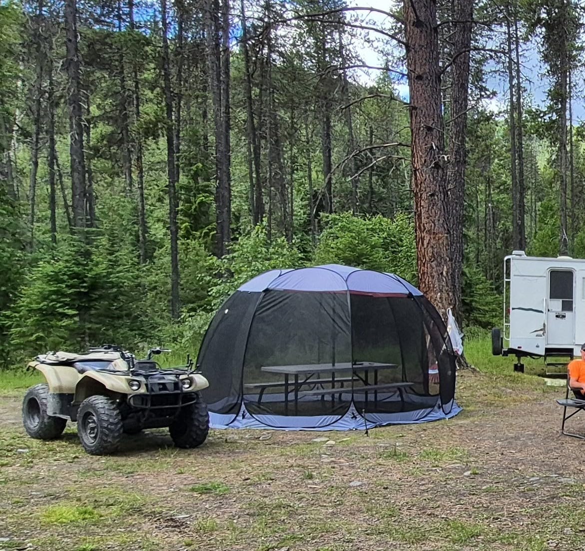 Alvantor Pop Up Screen House Tent, Instant Outdoor Gazebo with Mosquito Netting & UPF 50+ Sun Protection, Portable Canopy Shelter for Patio, Backyard, Camping (2-10 Person) customer photo 2