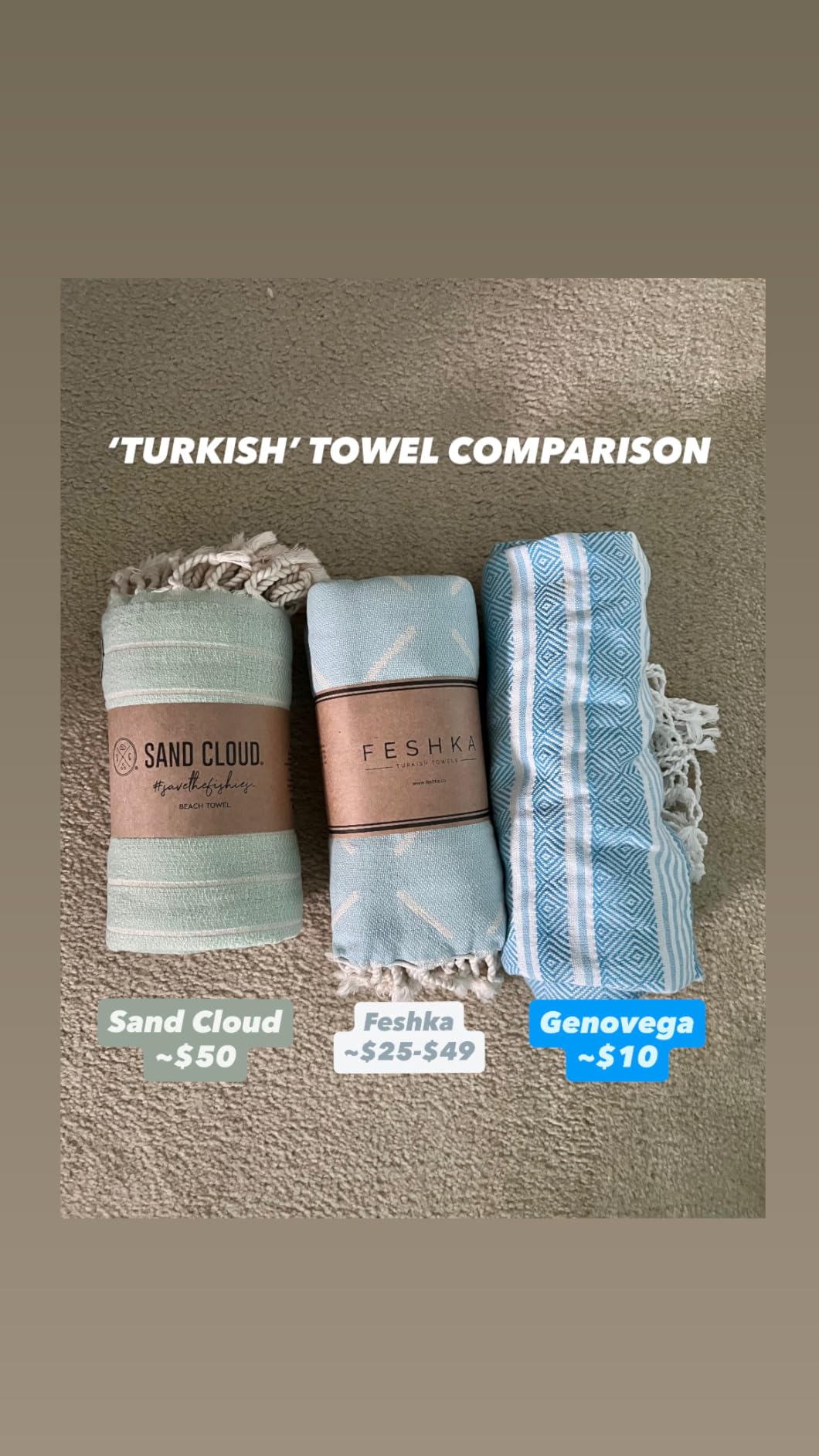 Sand Cloud Turkish Beach Towel - Sand Resistant & Quick Dry Towel | 100% Certified Organic Turkish Towel - Bath Towel or Beach Blanket for Picnic - As Seen on Shark Tank - Gocek (Mint) customer photo 2