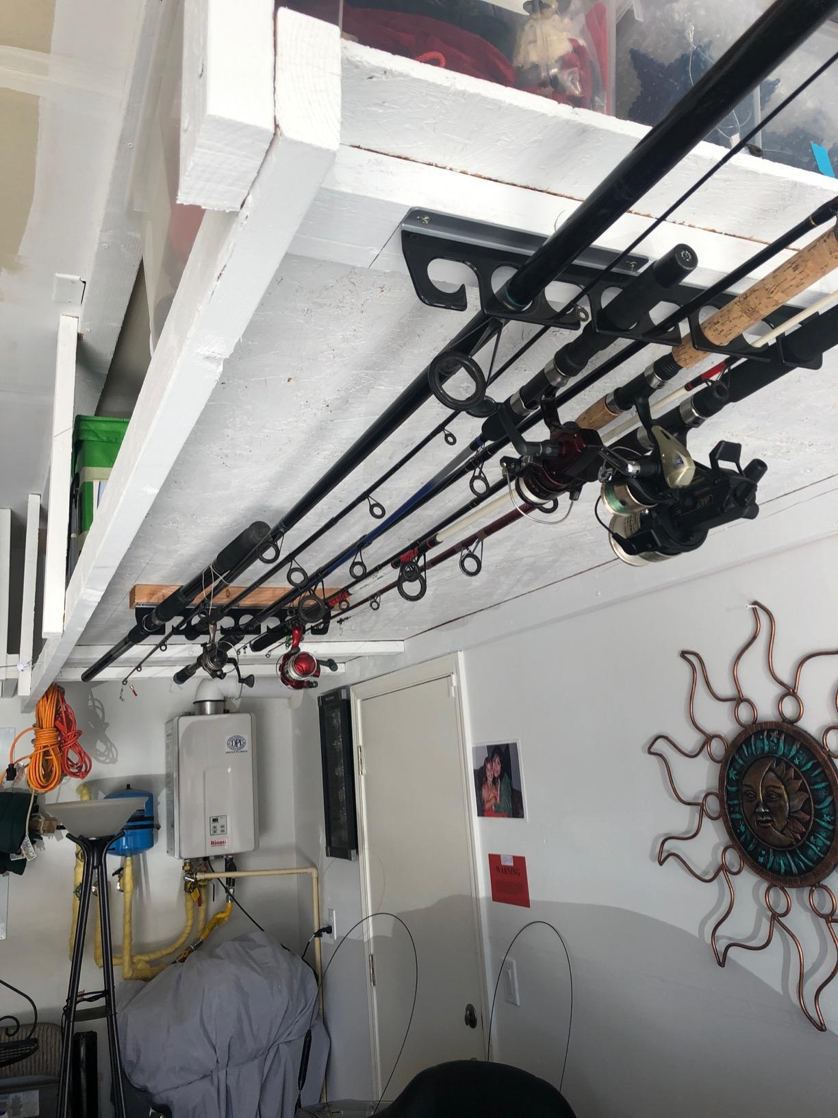 Homydom Fishing Rod/Pole Ceiling/Wall Storage Rack customer photo 1