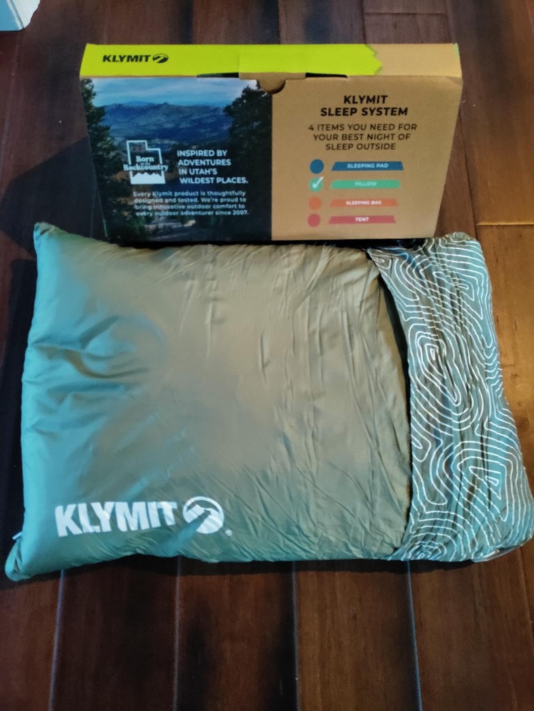 Klymit Drift Camping Pillow, Shredded Memory Foam Travel Pillow with Reversible Cover for Outdoor Use, Green, Large customer photo 2