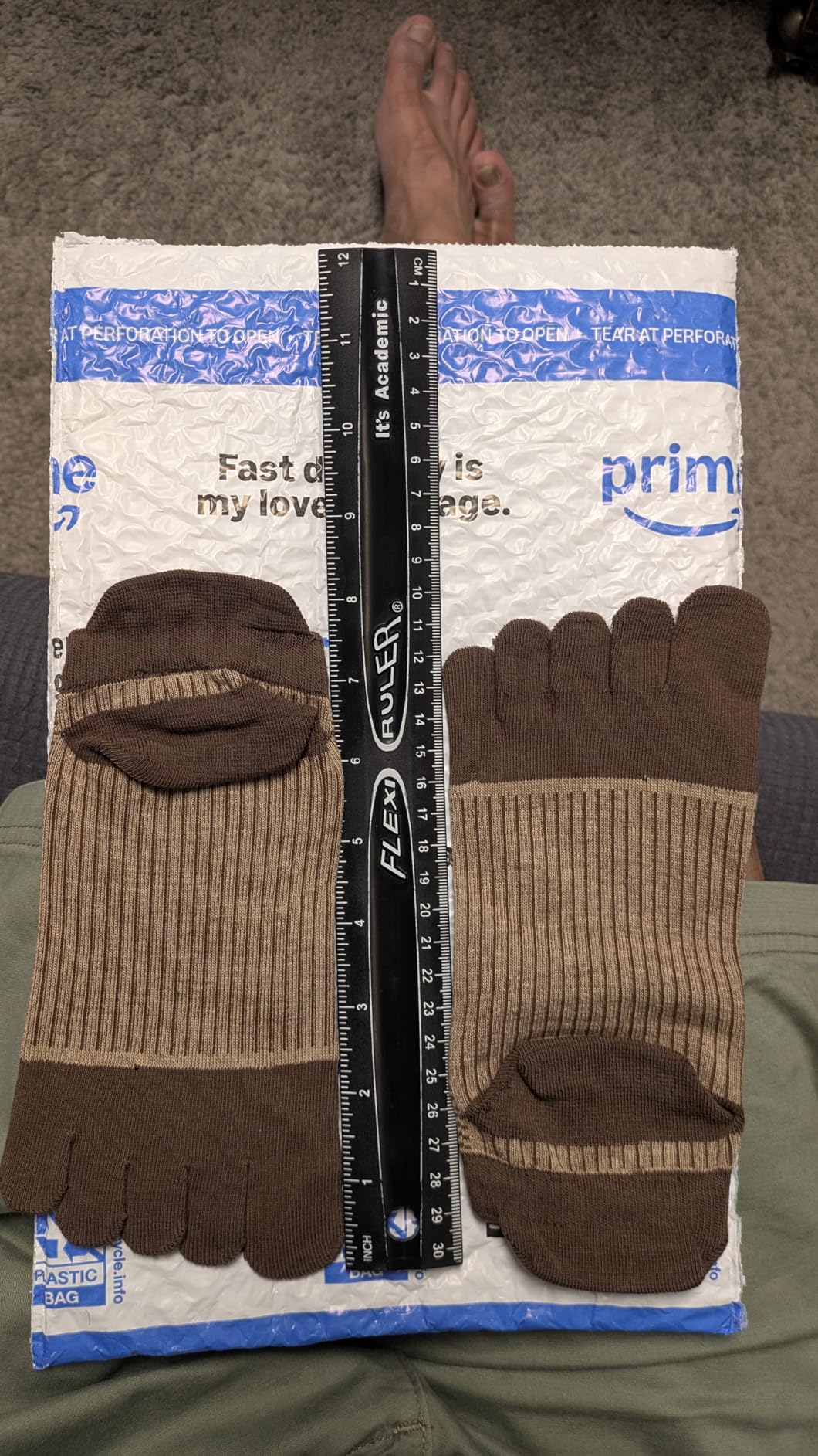 VWELL Cotton Toe Socks Five Finger Socks No Show Crew Athletic Running Socks 4 Pairs,Size 7-11 customer photo 1
