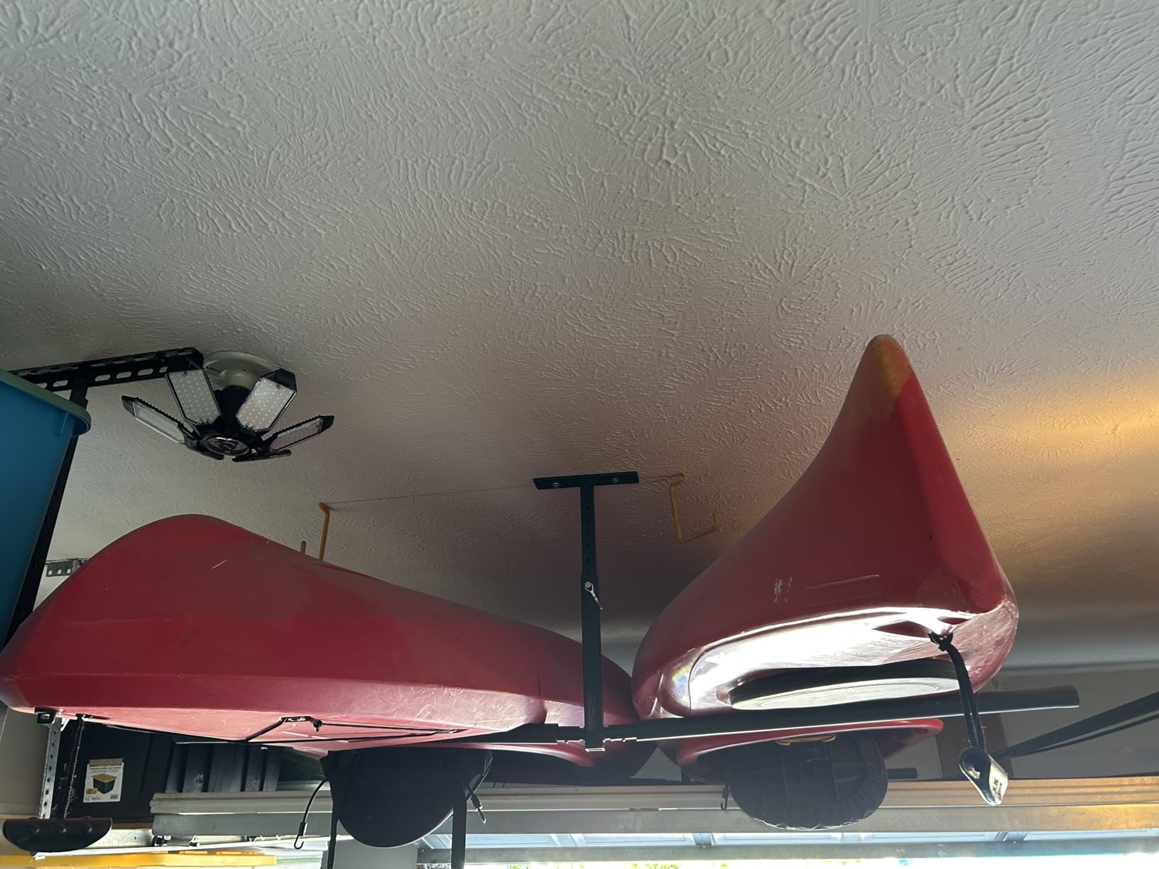 StoreYourBoard Standup Paddle Board and Surfboard Garage Storage Rack - Adjustable Ceiling Mount Hanger for SUP Storage, Heavy Duty Overhead Paddleboard Organizer for Garage, Space Saving Rack customer photo 2