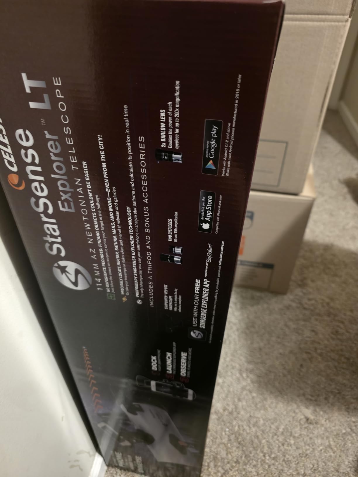 Celestron StarSense Explorer LT 114AZ Smartphone Guided Telescope - Smartphone App Sky Navigation, Manual Reflector Telescope, Beginner Deep-Sky Telescope, Bright Celestial Views customer photo 2