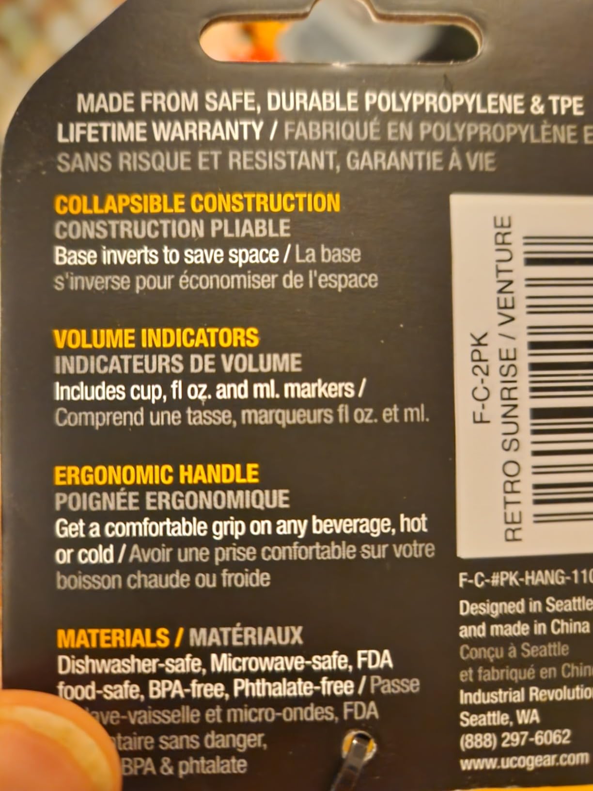 UCO Collapsible Cup for Camping, Backpacking, and Hiking, 12 Ounces (2 Pack) customer photo 1