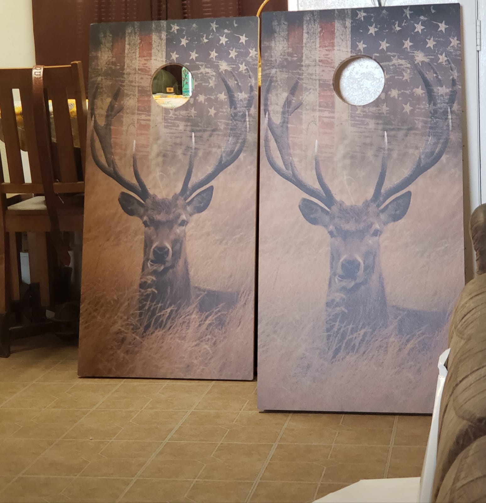 CornholeGamesUSA Pro Cornhole Boards Set | Made in USA | 3/4 Baltic Birch | No Bounce | Triple Thick Legs | Two Brace & Handles, Tournament 2x4 Regulation Set with Score Tower & Cornhole Bags customer photo 2