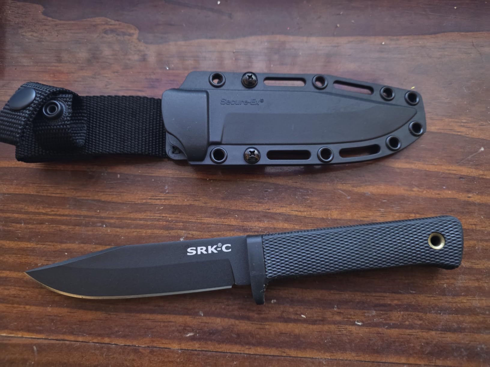 COLD STEEL SRK Compact 5 Inch SK-5 Clip Point Razor-Sharp Blade 4.5 Inch Durable Kray-Ex Handle Tactical Fixed Blade Knife w/Secure-Ex Sheath customer photo 1