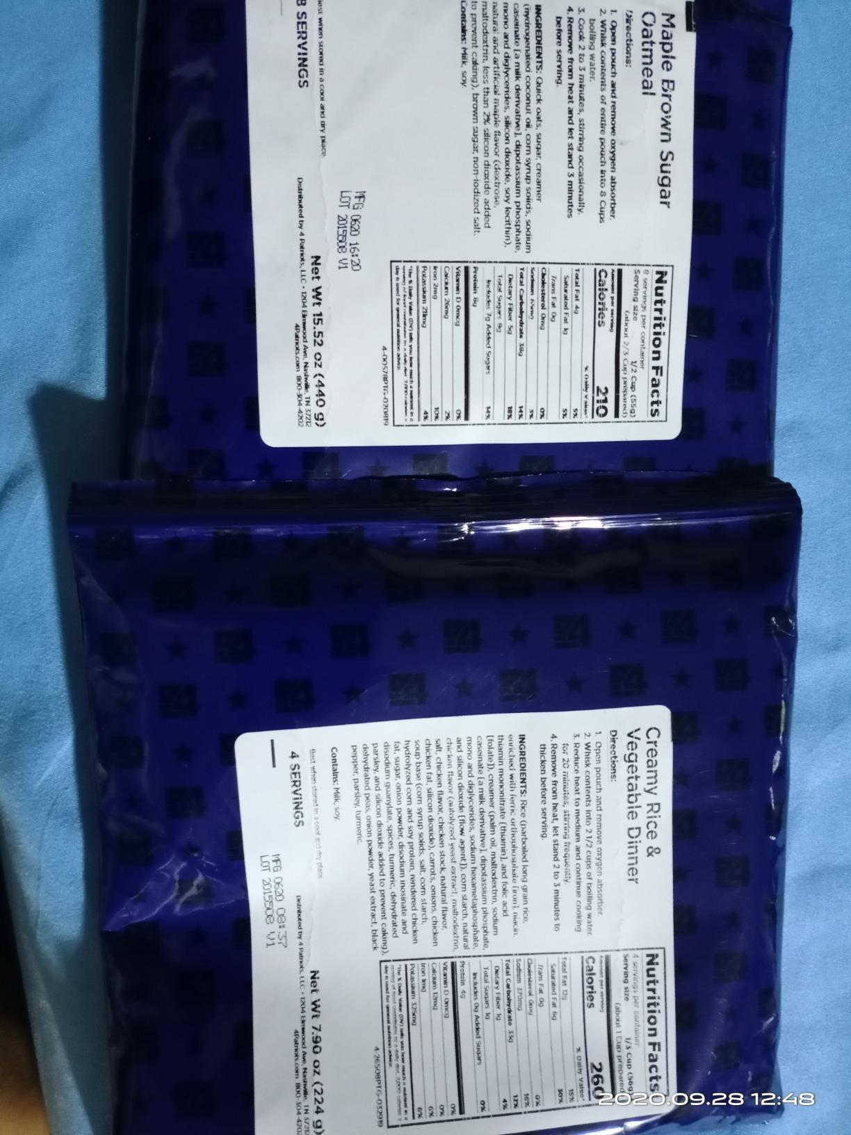 4Patriots 72-Hour Survival Food Kit: Emergency Food Supply Designed to Last 25 Years, 20 Servings customer photo 1