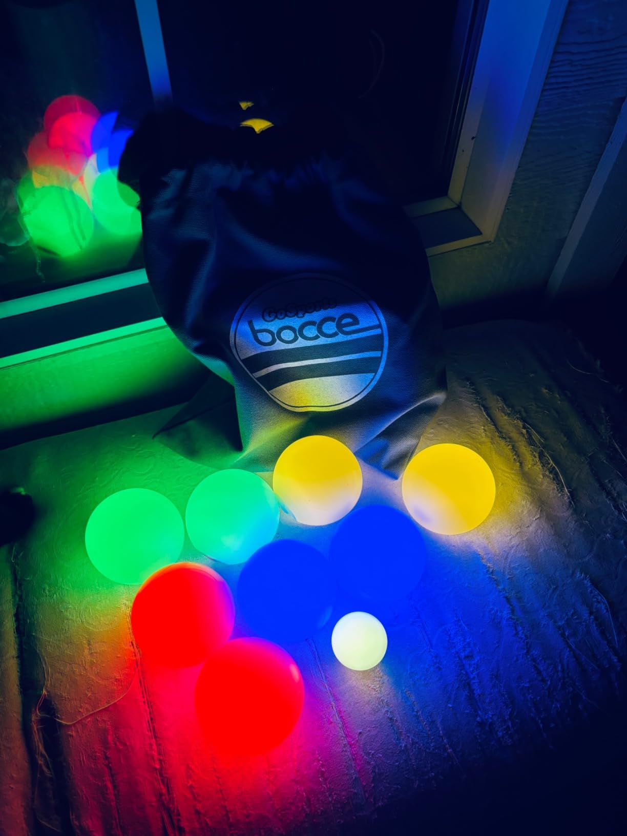 GoSports LED Bocce Ball Game Set - Includes 8 Light Up Bocce Balls, Pallino, Case and Measuring Rope - Choose 85 mm or 100 mm customer photo 2