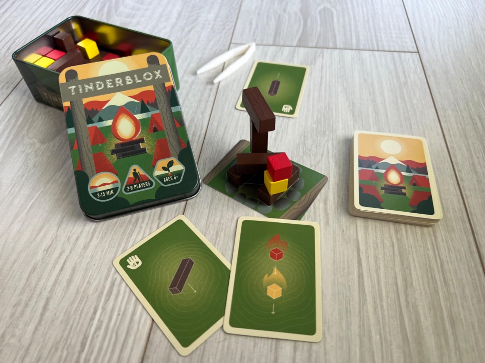 Alley Cat Games Tinderblox Board Game | Fast Paced Dexterity Stacking Game for All Ages, Compact Portable Family, 2-6 Players, Ages 6+, 15 Minute Playtime customer photo 1
