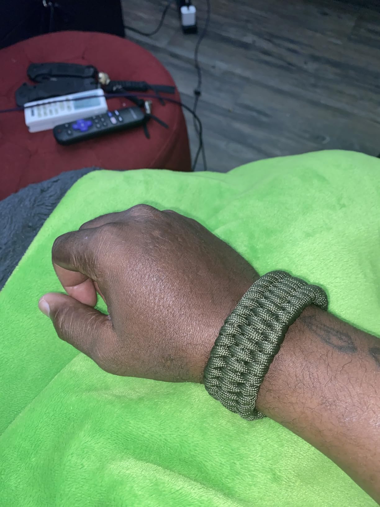 Firecraft Cord Survival Bracelet - Paracord Bracelet with Bow Shackle for Camping and Emergency - 3 Extra Strands Include Wax Thread, Tinder, and Fishing Line customer photo 1