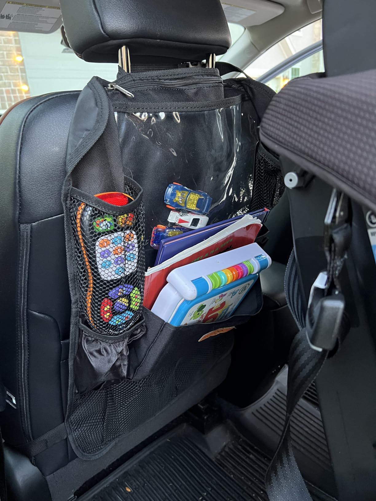 SURDOCA Upgraded Car Organizer with 11-inch Tablet Holder, 8 Pockets, Car Seat Protector for Road Trips - Car Storage and Organizers for Kids customer photo 1