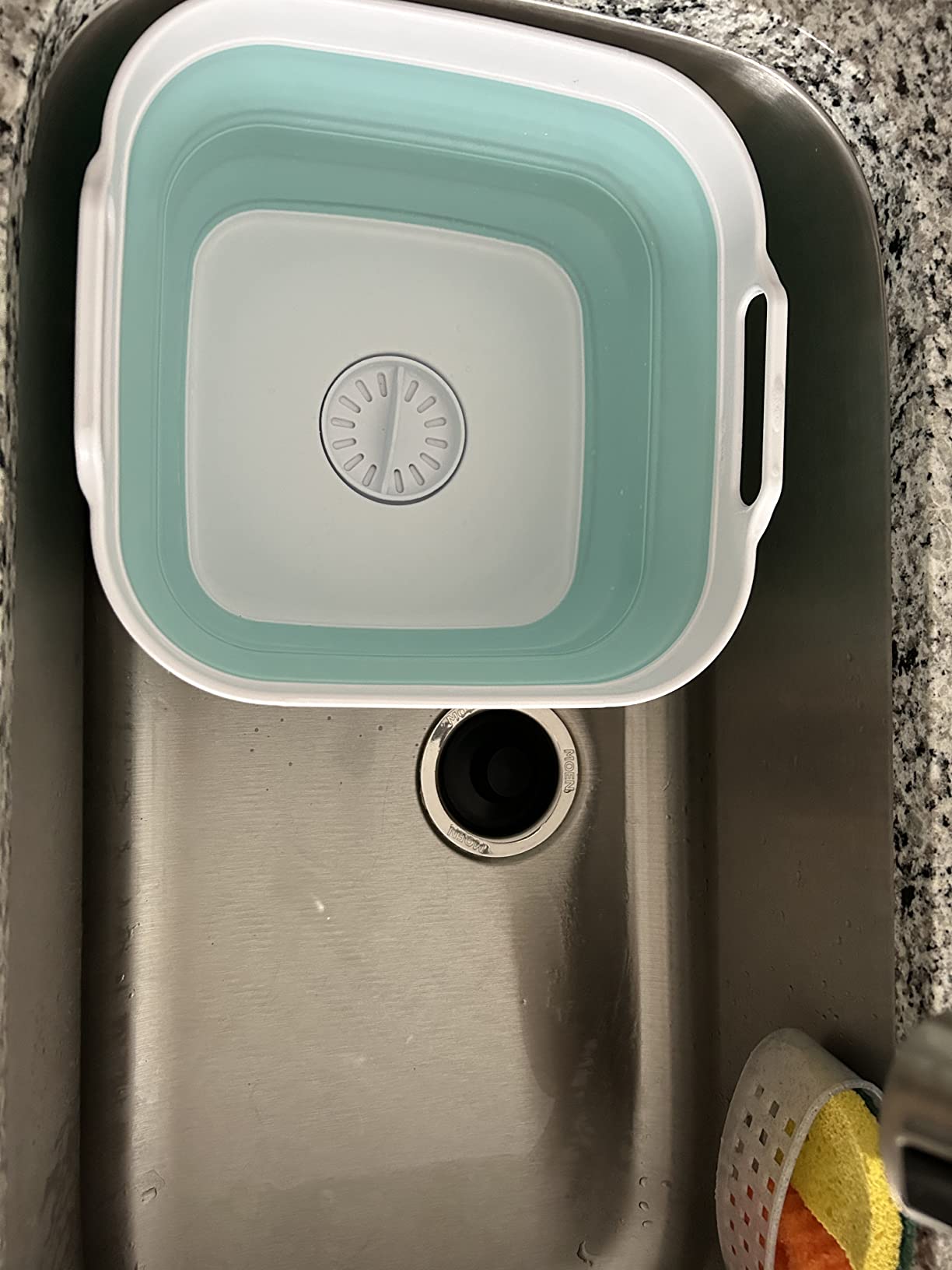 SAMMART 10L (2.64 Gallon) Collapsible Dishpan with Draining Plug - Foldable Washing Basin - Portable Dish Washing Tub - Space Saving Kitchen Storage Tray (1, Grey/Black) customer photo 1
