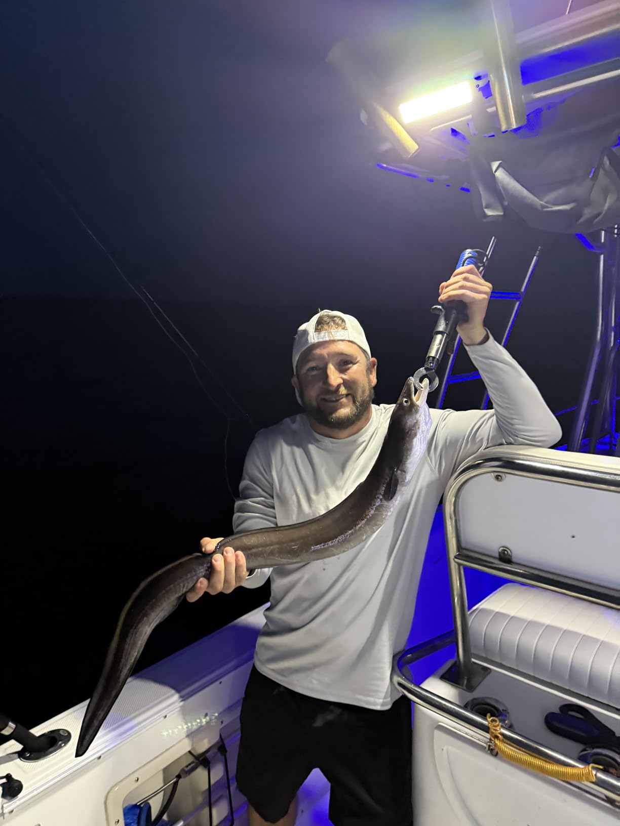 Wave One Marine Dual Color LED Boat Spreader Light Deck Flood Beam Stainless Hardware & Bracket IP68 Waterproof Multicolor Bright High Lumen Output (White Housing, White & Blue) customer photo 1