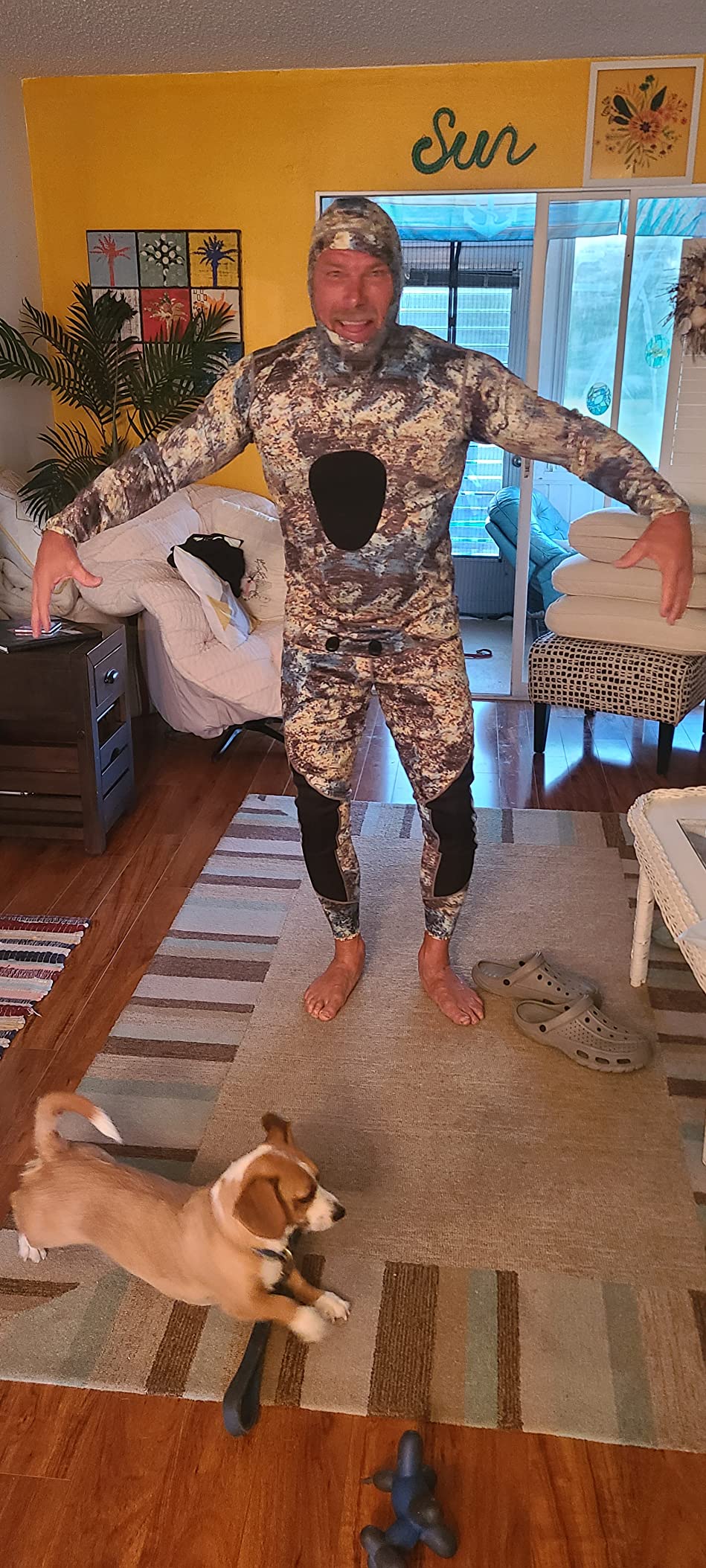 Nataly Osmann Camo Spearfishing Wetsuits Men 3mm /1.5mm Neoprene 2-Pieces Hooded Super Stretch Diving Suit customer photo 2