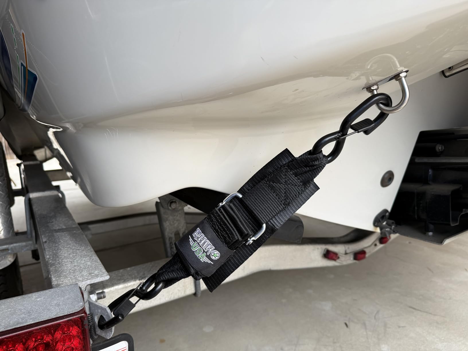 Rhino USA Boat Transom Straps (2-Pack) - Trailer Tie Downs for Boats | 2in x 48in Adjustable Tie Downs to Trailer. Ultimate Transom Straps for Trailering Safety with Boat, Jet Ski & Pontoon customer photo 1
