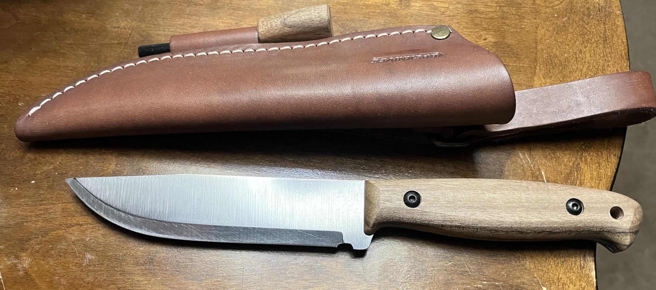 BPSKNIVES Adventurer - Bushcraft Knife - Fixed-Blade Carbon Steel Knife with Leather Sheath and Firestarter - Outdoor Full Tang Knives - Camping Knives - Survival Tactical Camp Knives customer photo 1