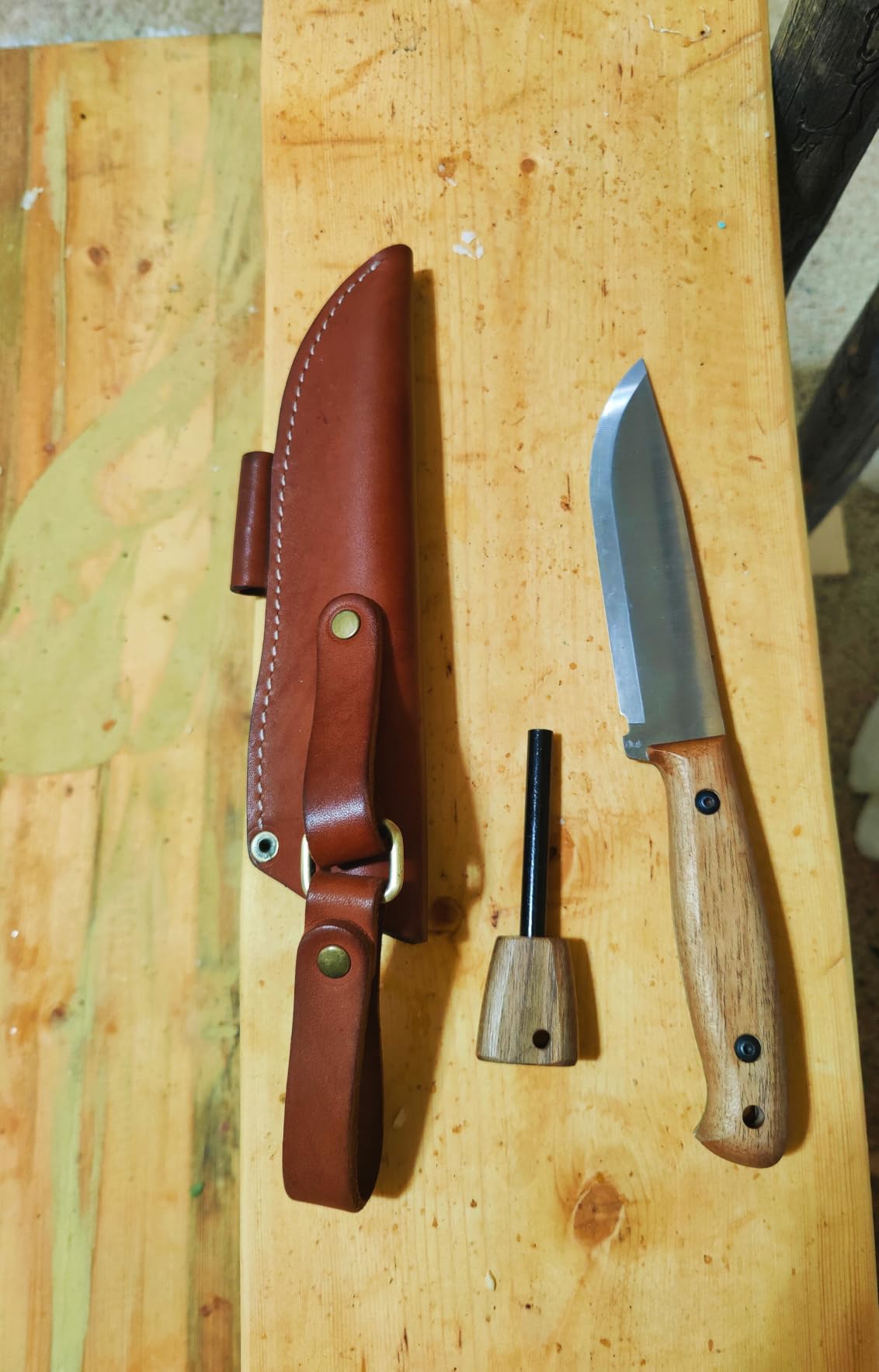 BPSKNIVES Adventurer - Bushcraft Knife - Fixed-Blade Carbon Steel Knife with Leather Sheath and Firestarter - Outdoor Full Tang Knives - Camping Knives - Survival Tactical Camp Knives customer photo 2