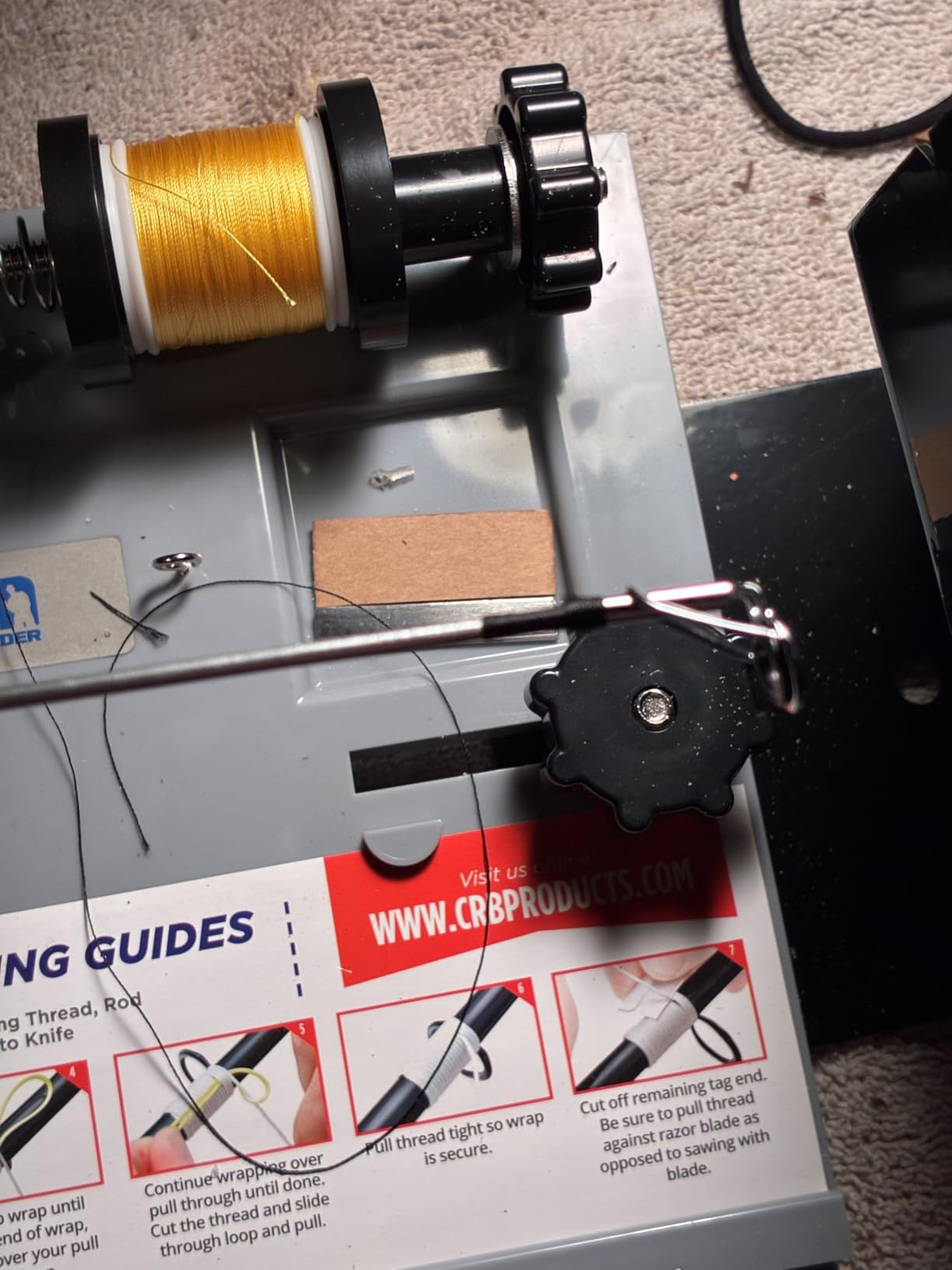 CRB Advanced Hand Wrapper System - 2 Spool Thread Tensioner & Rod Stand for Rod Building customer photo 1